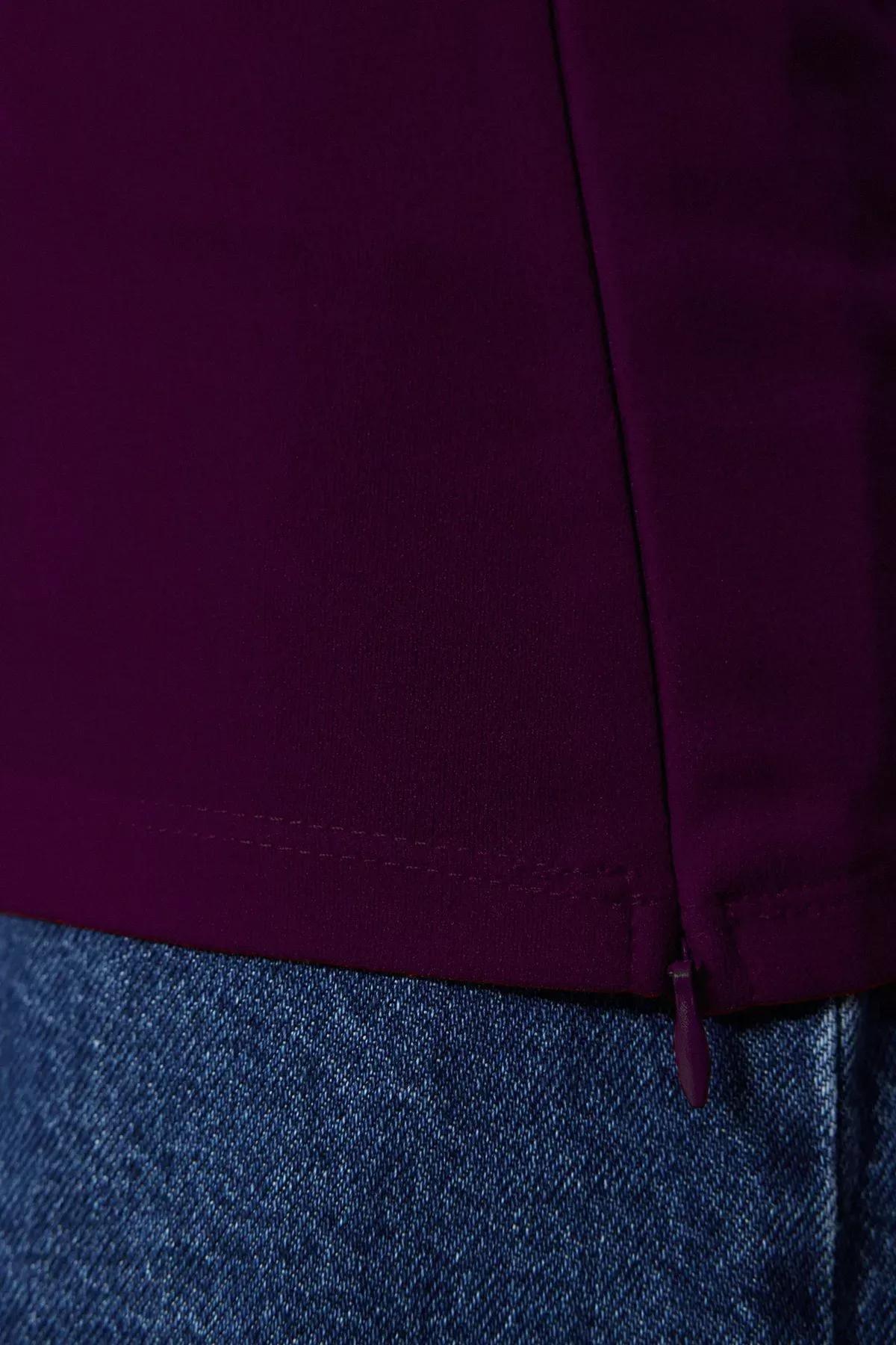 Purple Strapless Side Zip Blouse, , large image number 5
