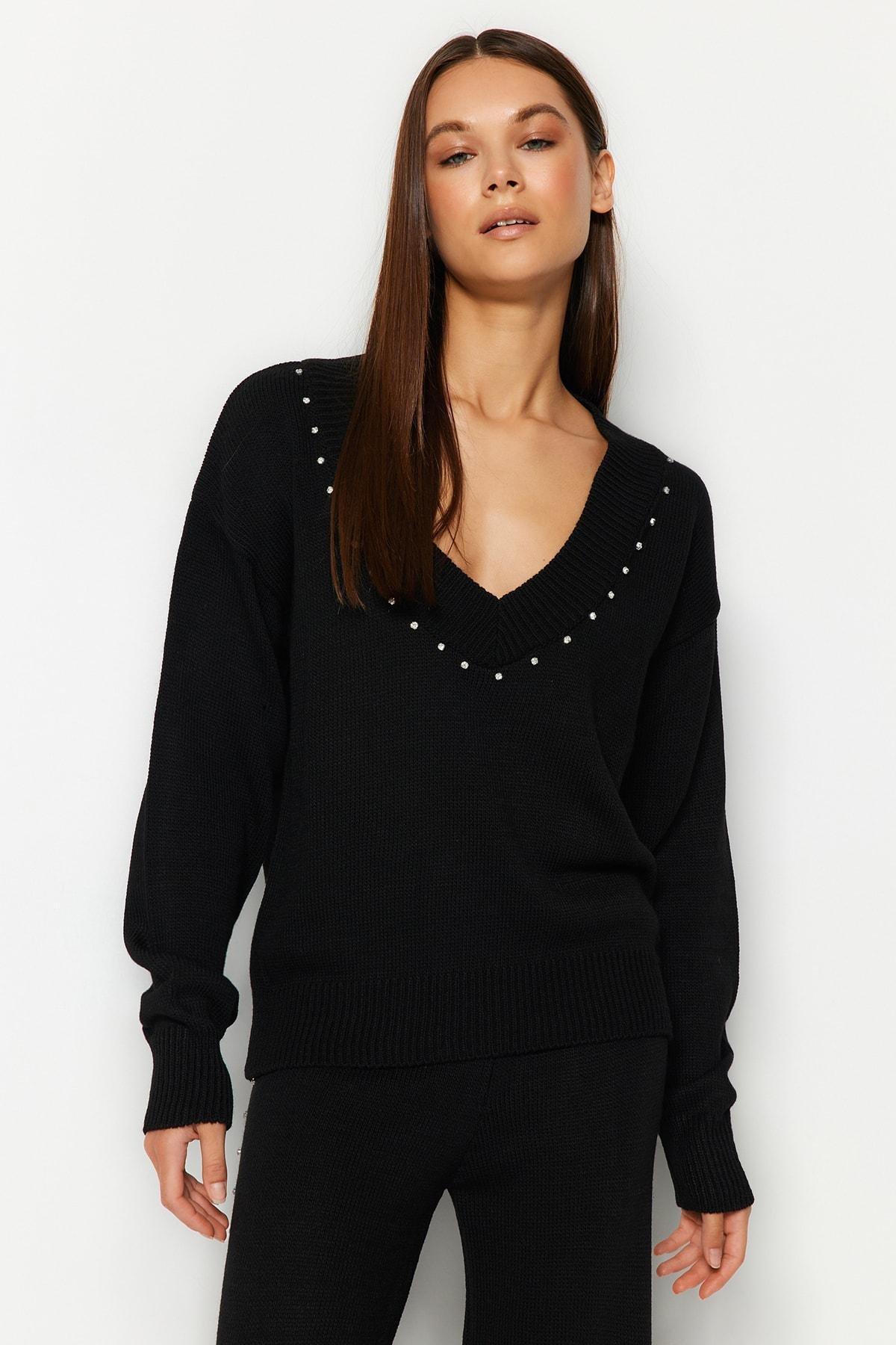 Black Wide Fit Knitwear Pyjamas Set, , large image number 2