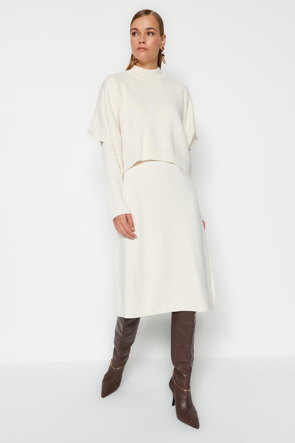 Cream Shift Dress, , large image number 1