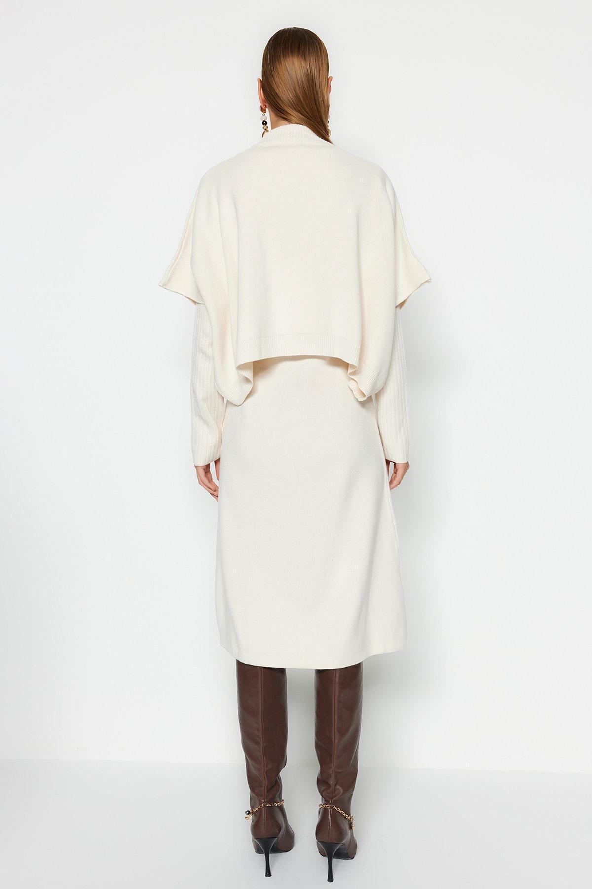 Cream Shift Dress, , large image number 6