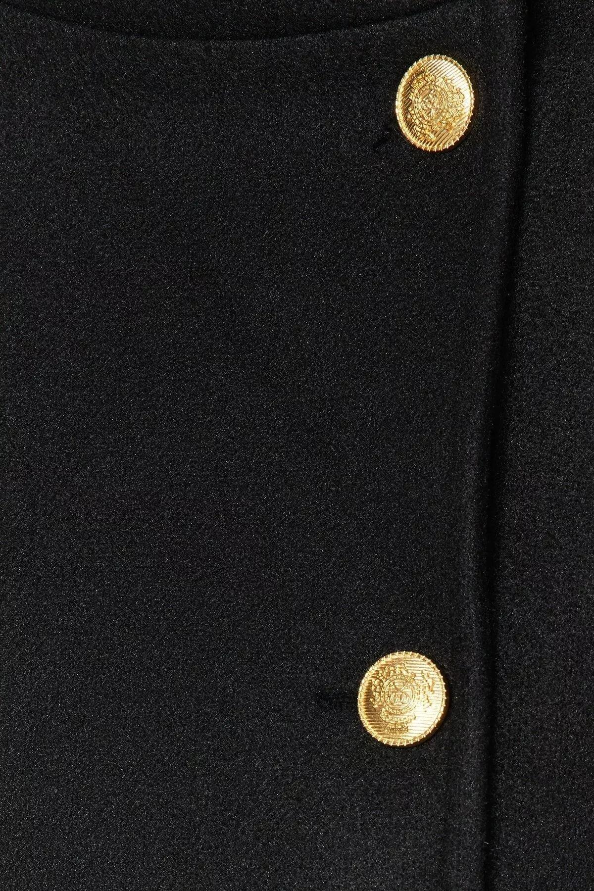 Black Double Breasted Coat, BLACK, large image number 5