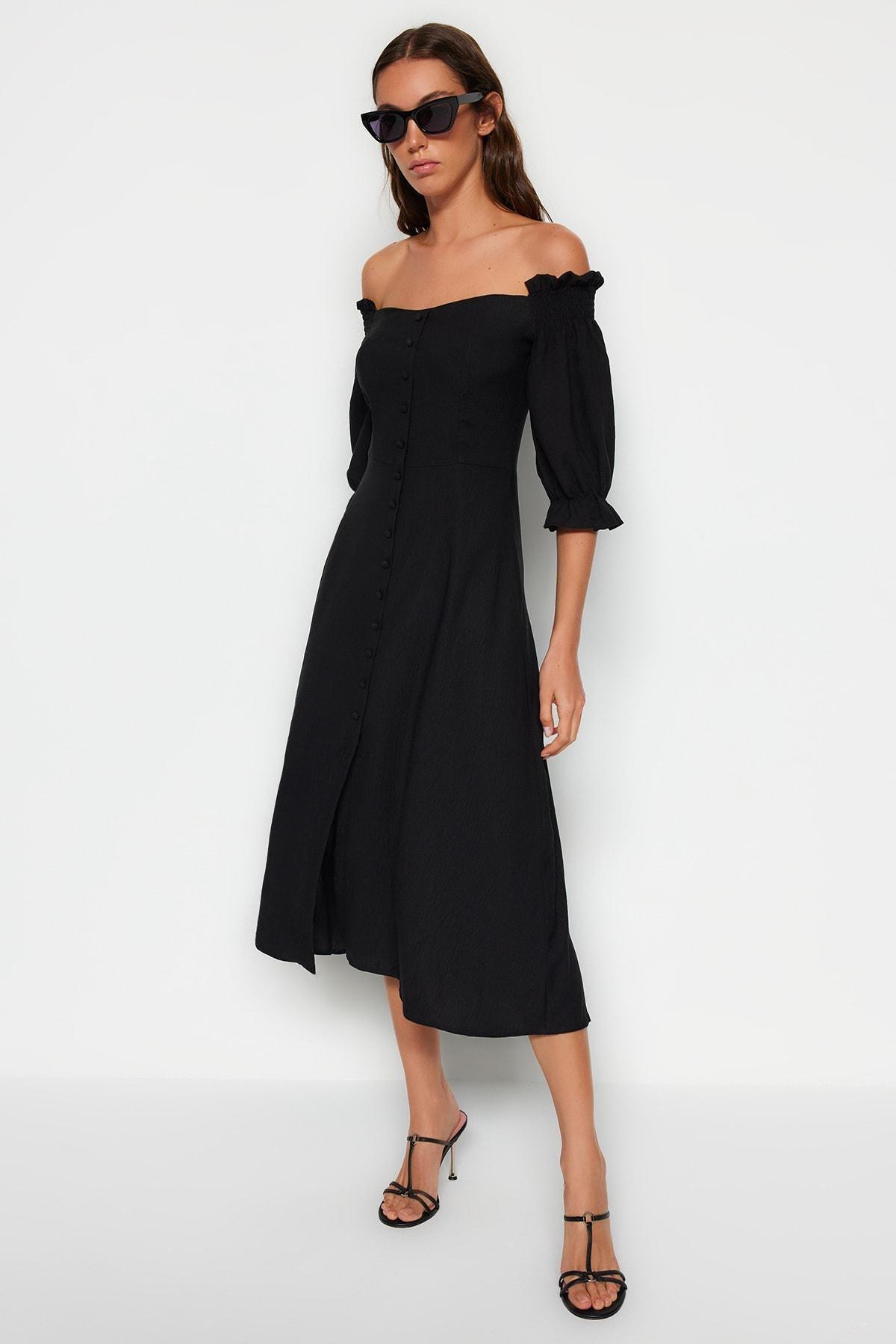 Black Sweetheart Skater Dress, , large image number 0