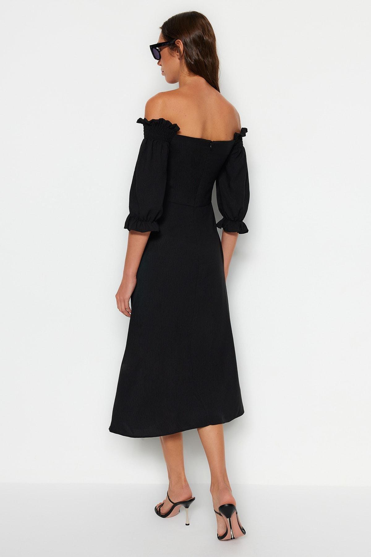 Black Sweetheart Skater Dress, , large image number 4