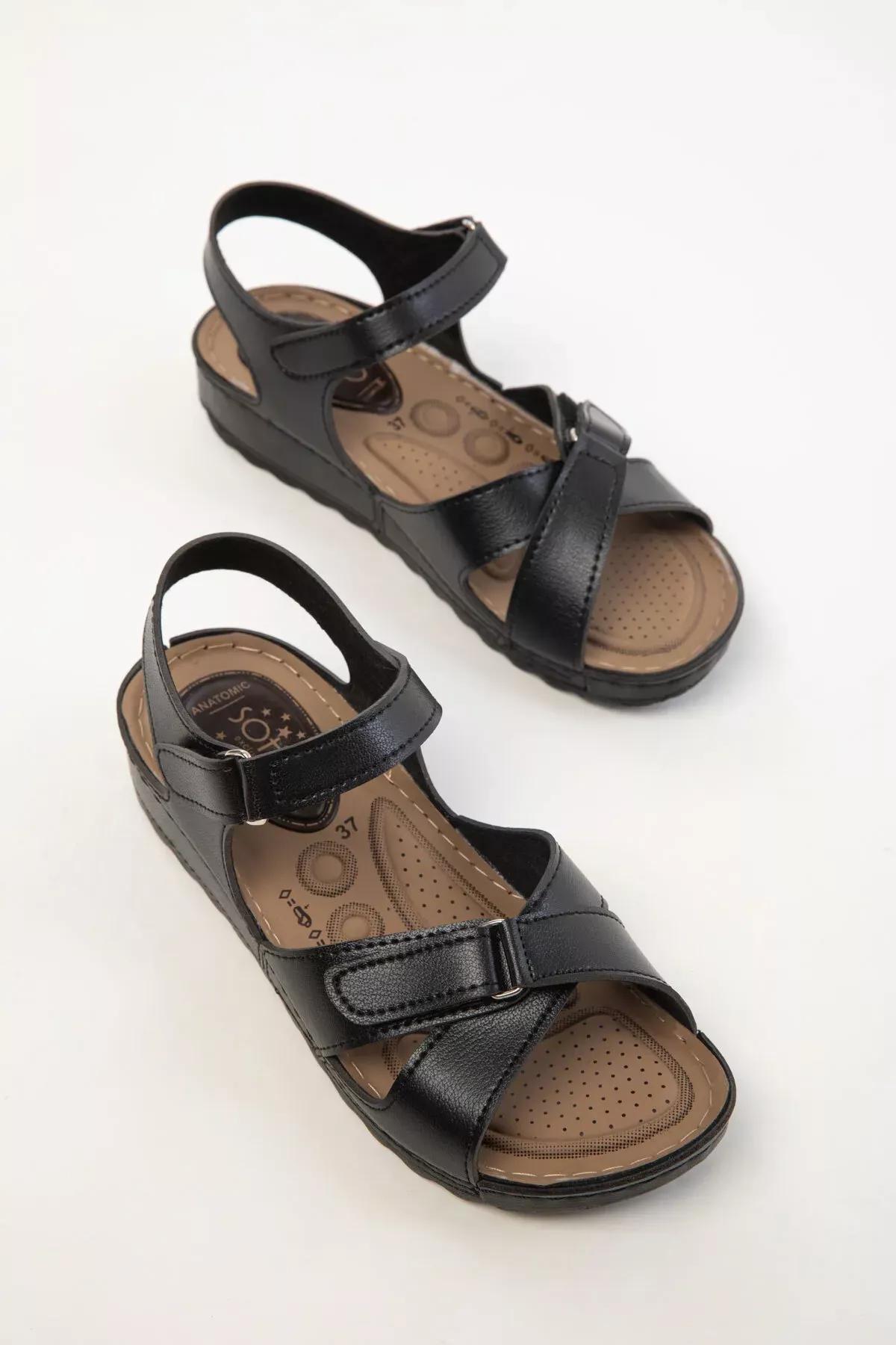 Black Sandals, BLACK, large image number 3