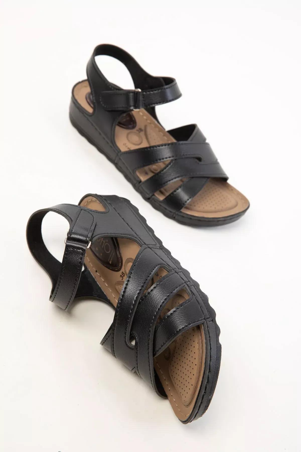 Black Sandals, BLACK, large image number 4
