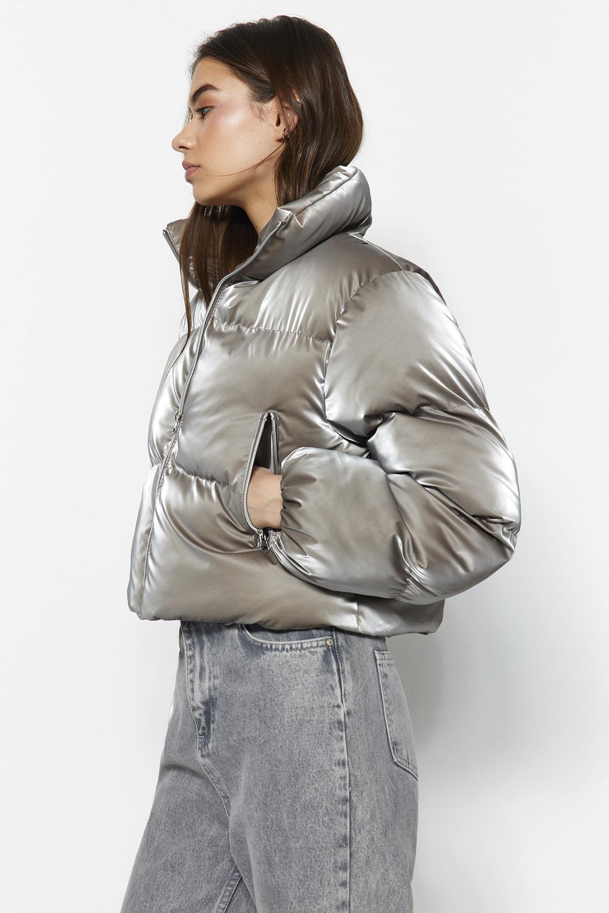 Beige Puffer Jacket, , large image number 2