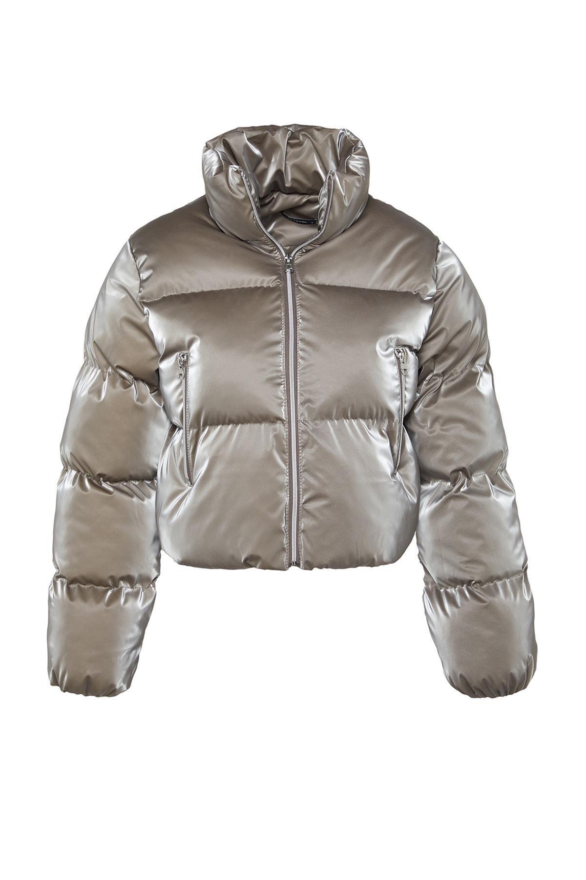 Beige Puffer Jacket, , large image number 5
