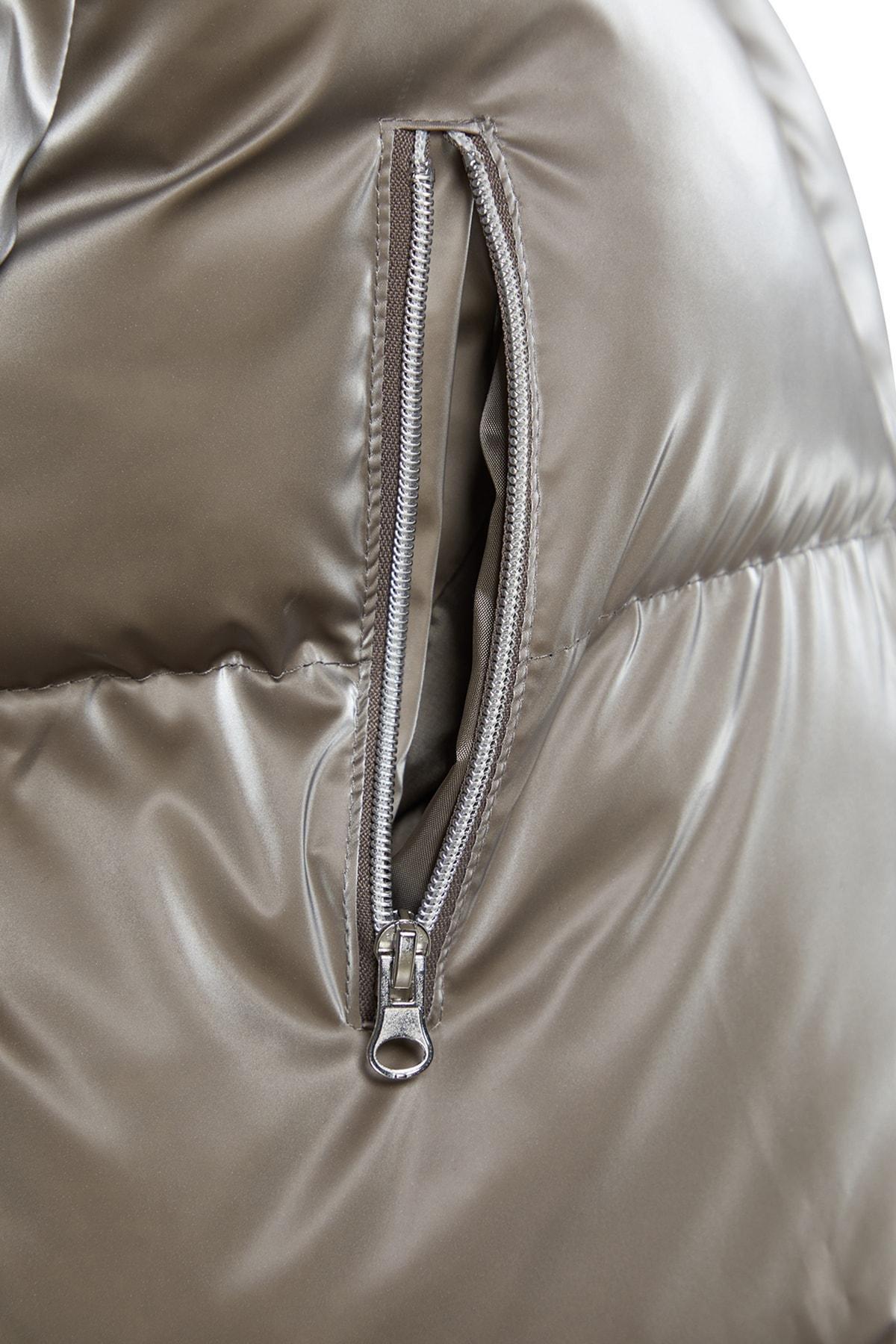 Beige Puffer Jacket, , large image number 6
