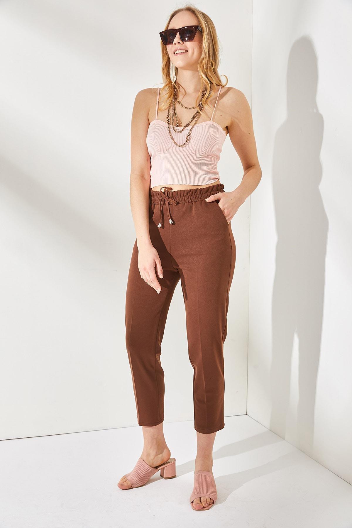 Brown Straight Pants, , large image number 2