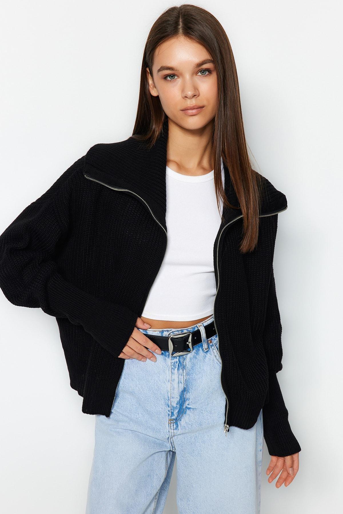 Black Oversize Cardigan, , large image number 0