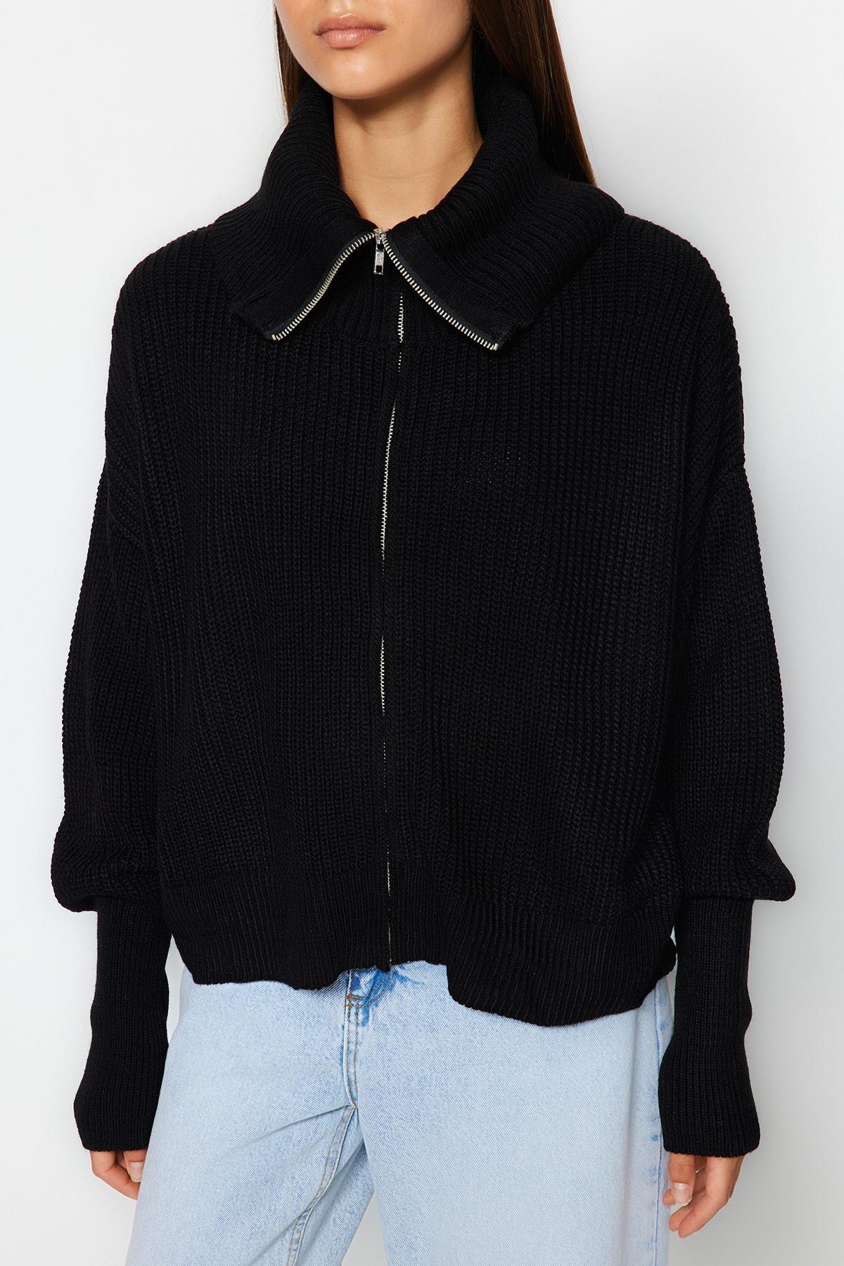 Black Oversize Cardigan, , large image number 4