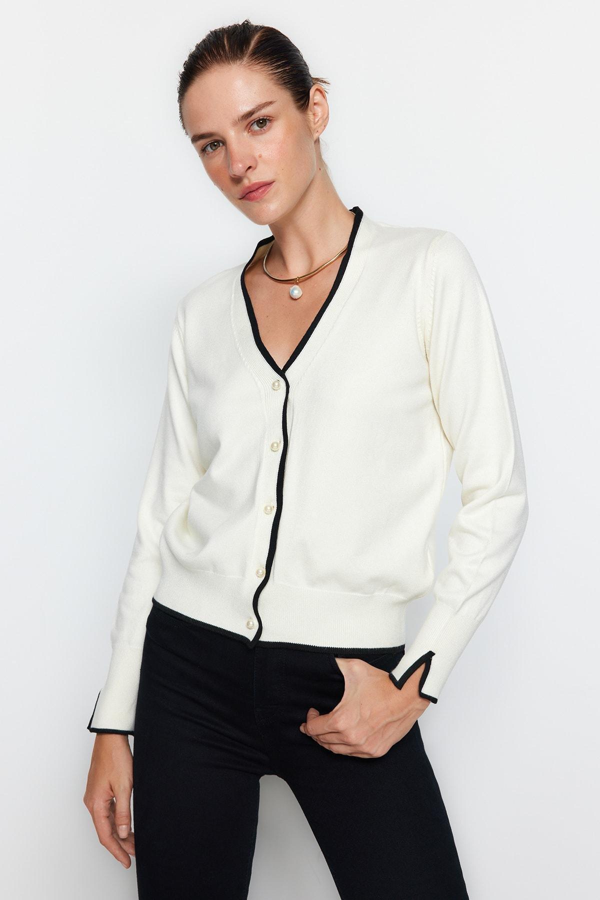 White Slim Cardigan, , large image number 0