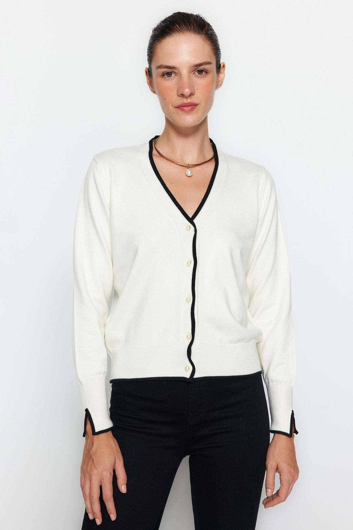 White Slim Cardigan, , large image number 2