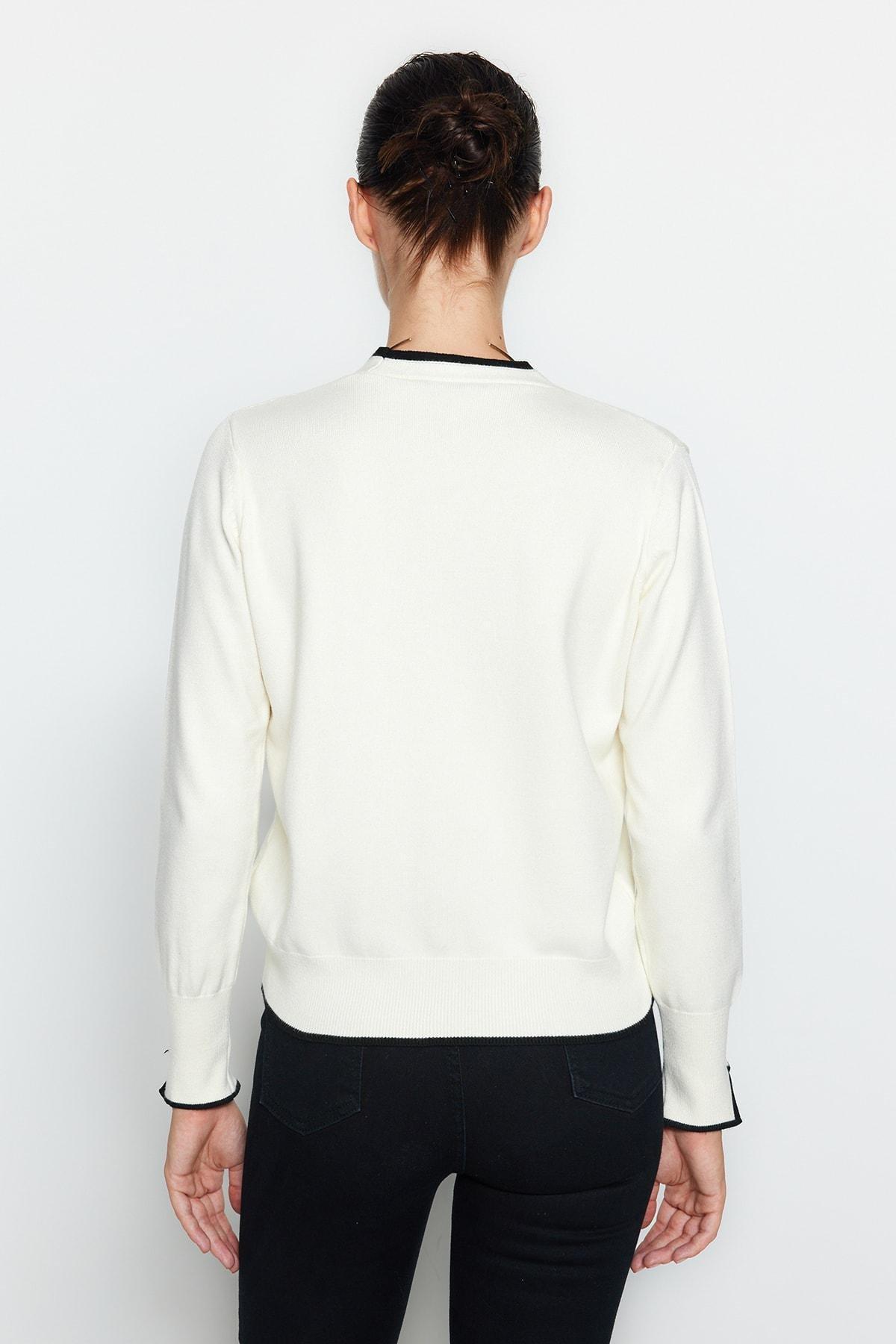 White Slim Cardigan, , large image number 6