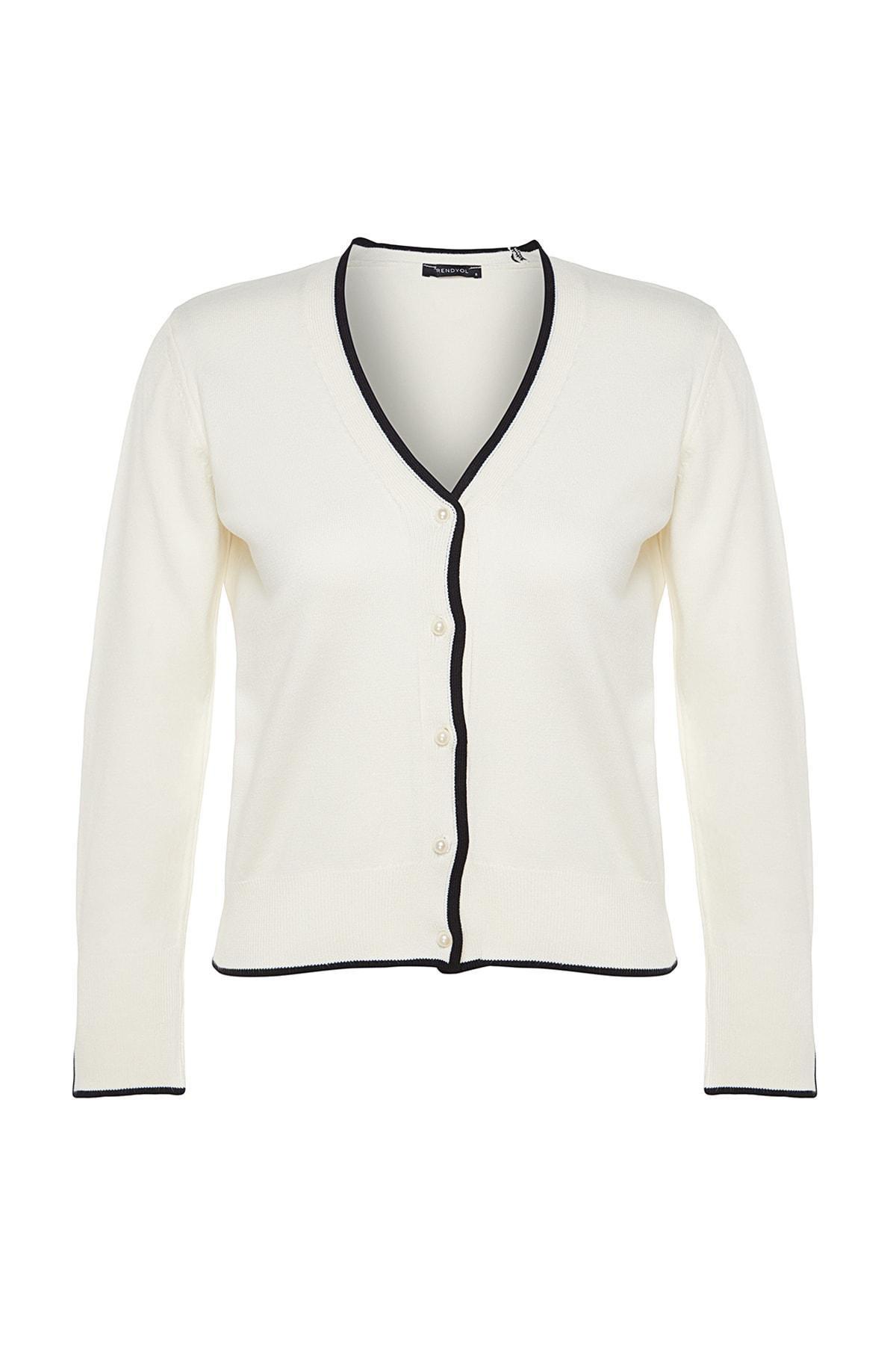 White Slim Cardigan, , large image number 7