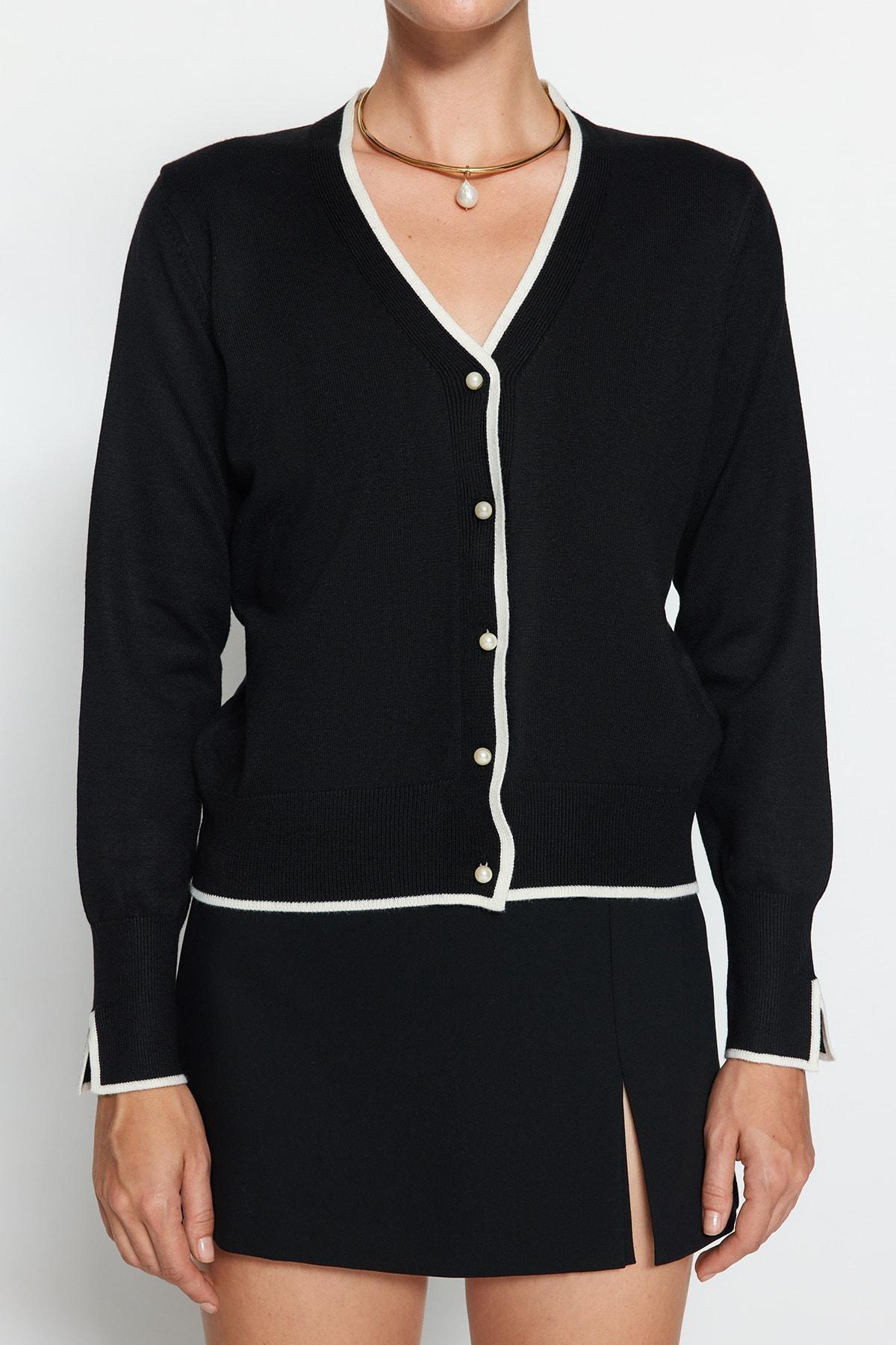 Black Colour Block Cardigan, , large image number 3