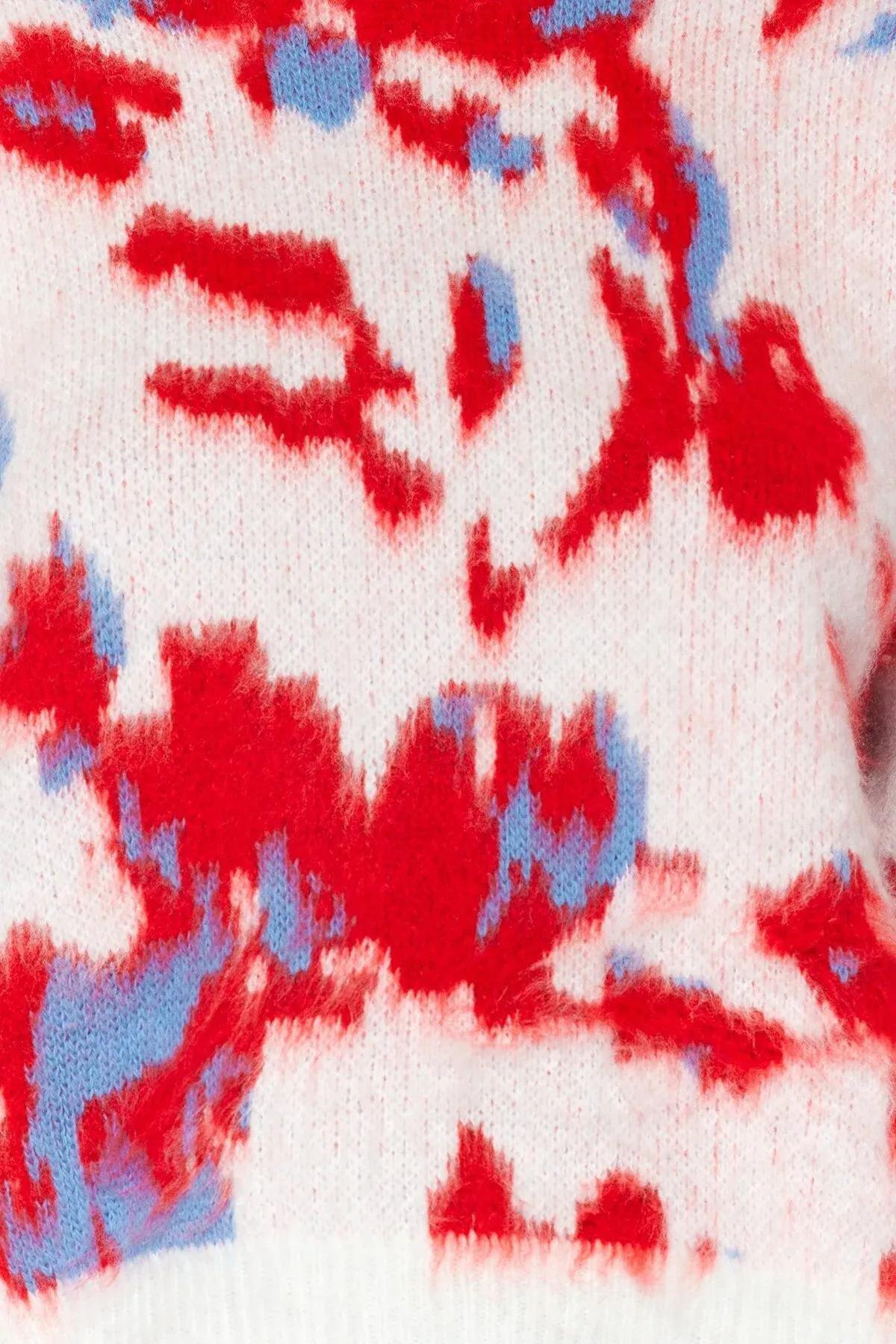 Cream Tie-Dye Print Sweater, Ecru, large image number 2