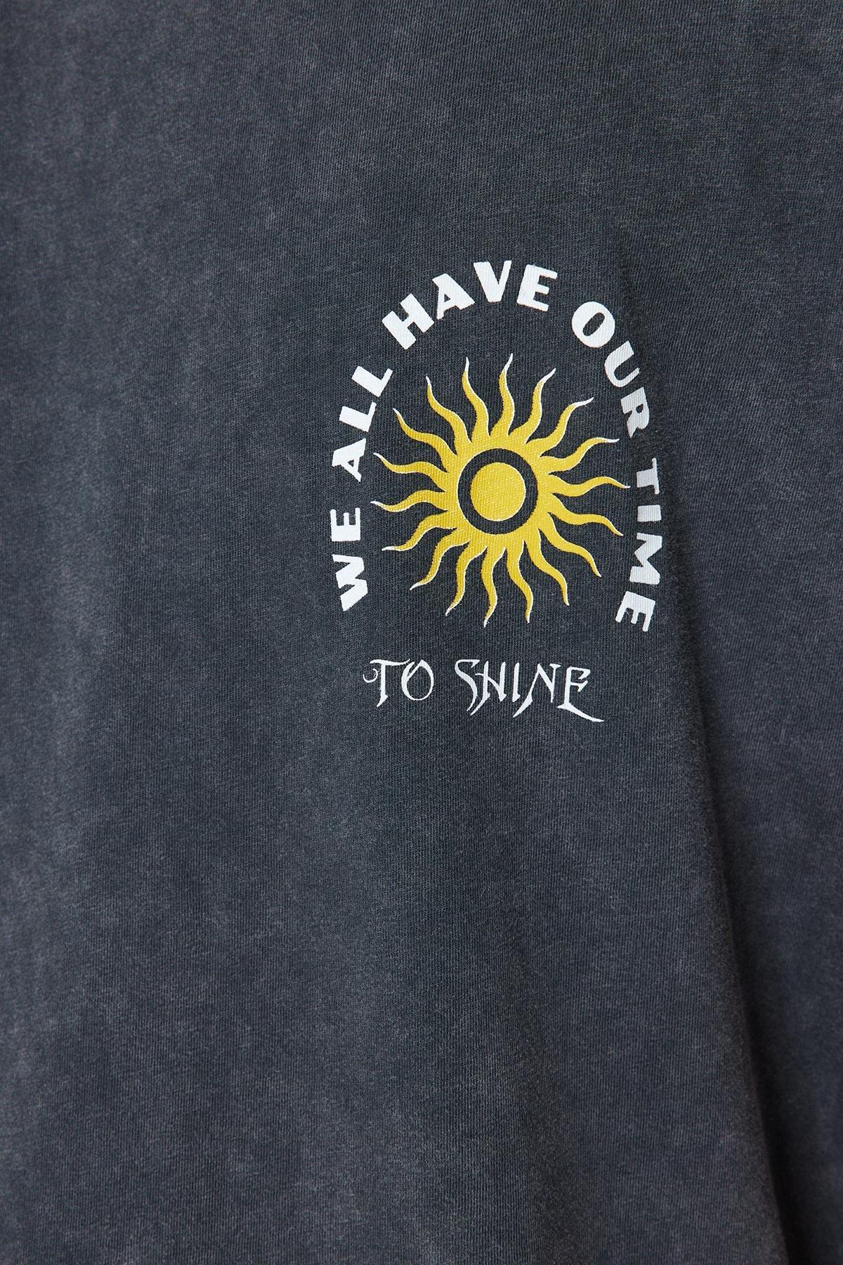 Grey Oversize Printed Cotton T-Shirt, , large image number 3
