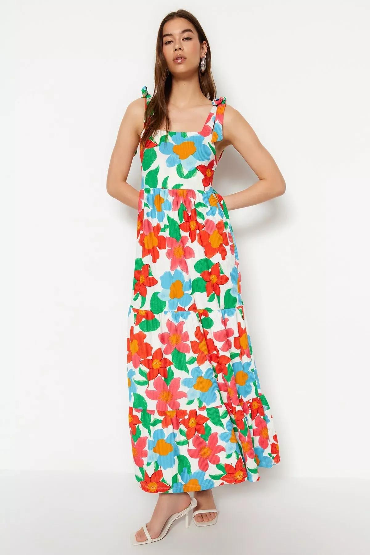 Orange Square Collar Skater Dress, Orange, large image number 2