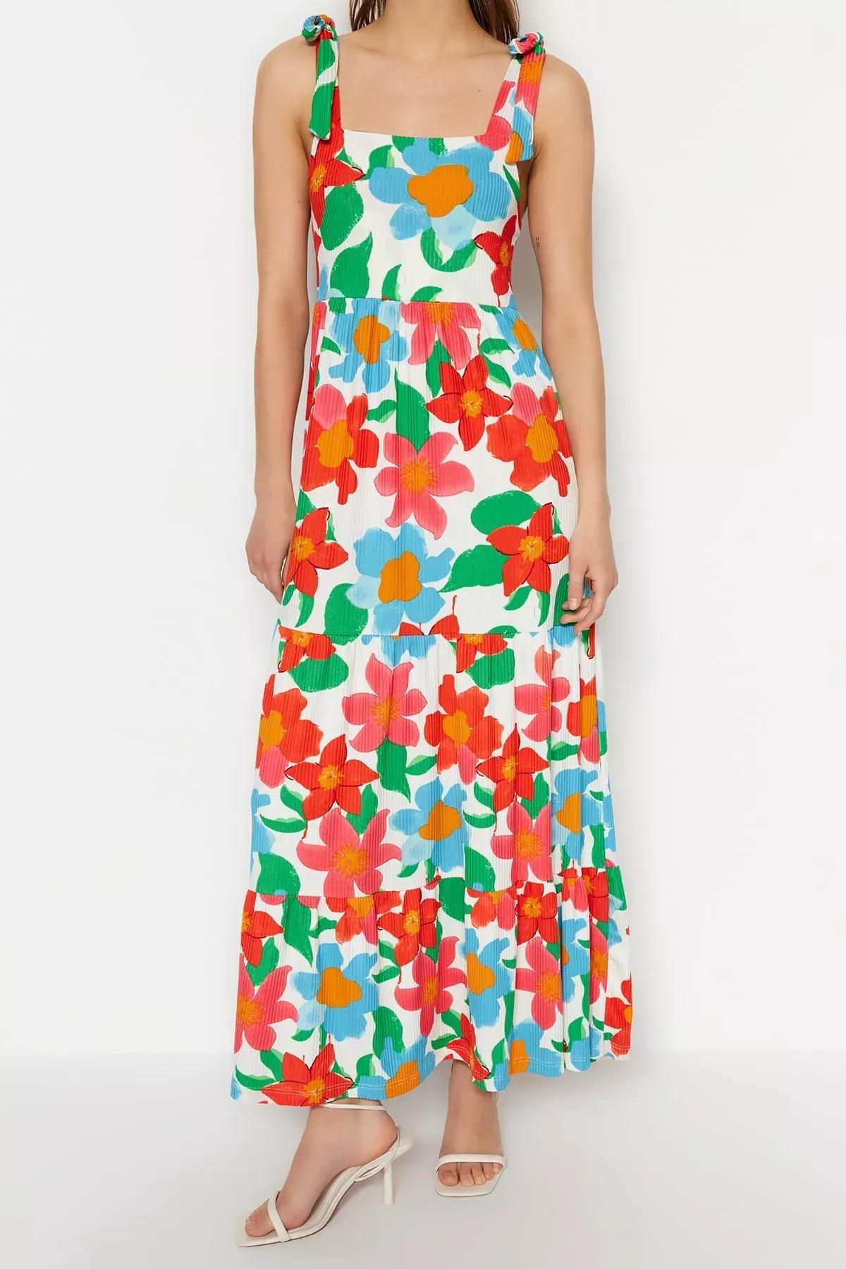 Orange Square Collar Skater Dress, Orange, large image number 3