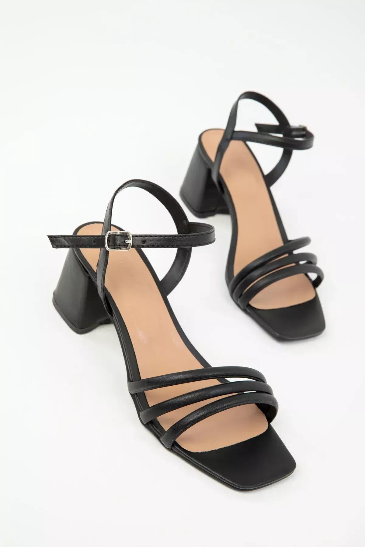 Black Classic Strap Heels, BLACK, large image number 1