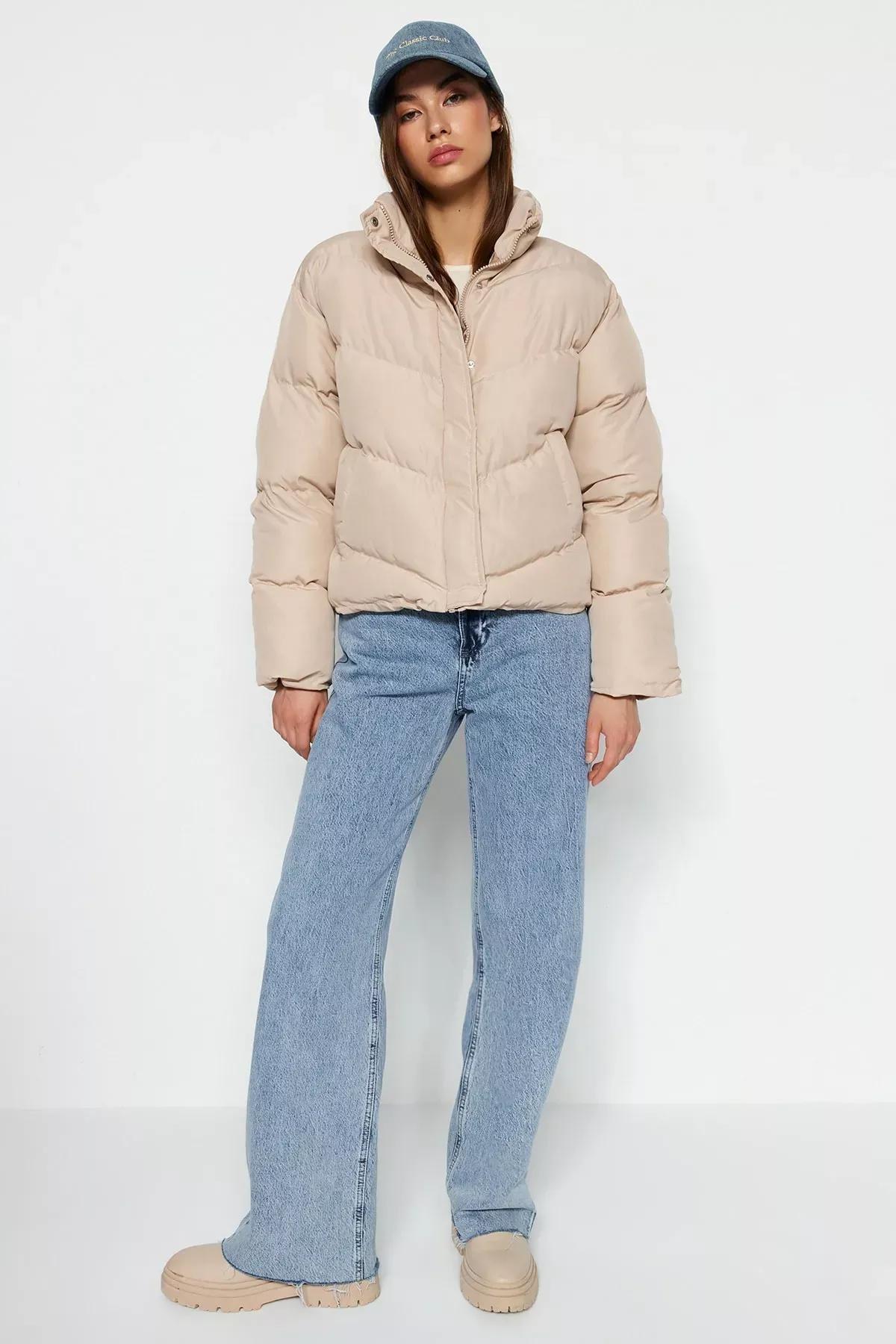 Beige Puffer Jacket, Beige, large image number 2