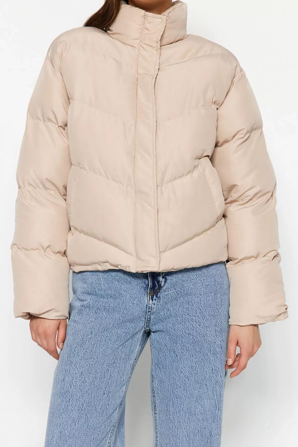 Beige Puffer Jacket, Beige, large image number 3