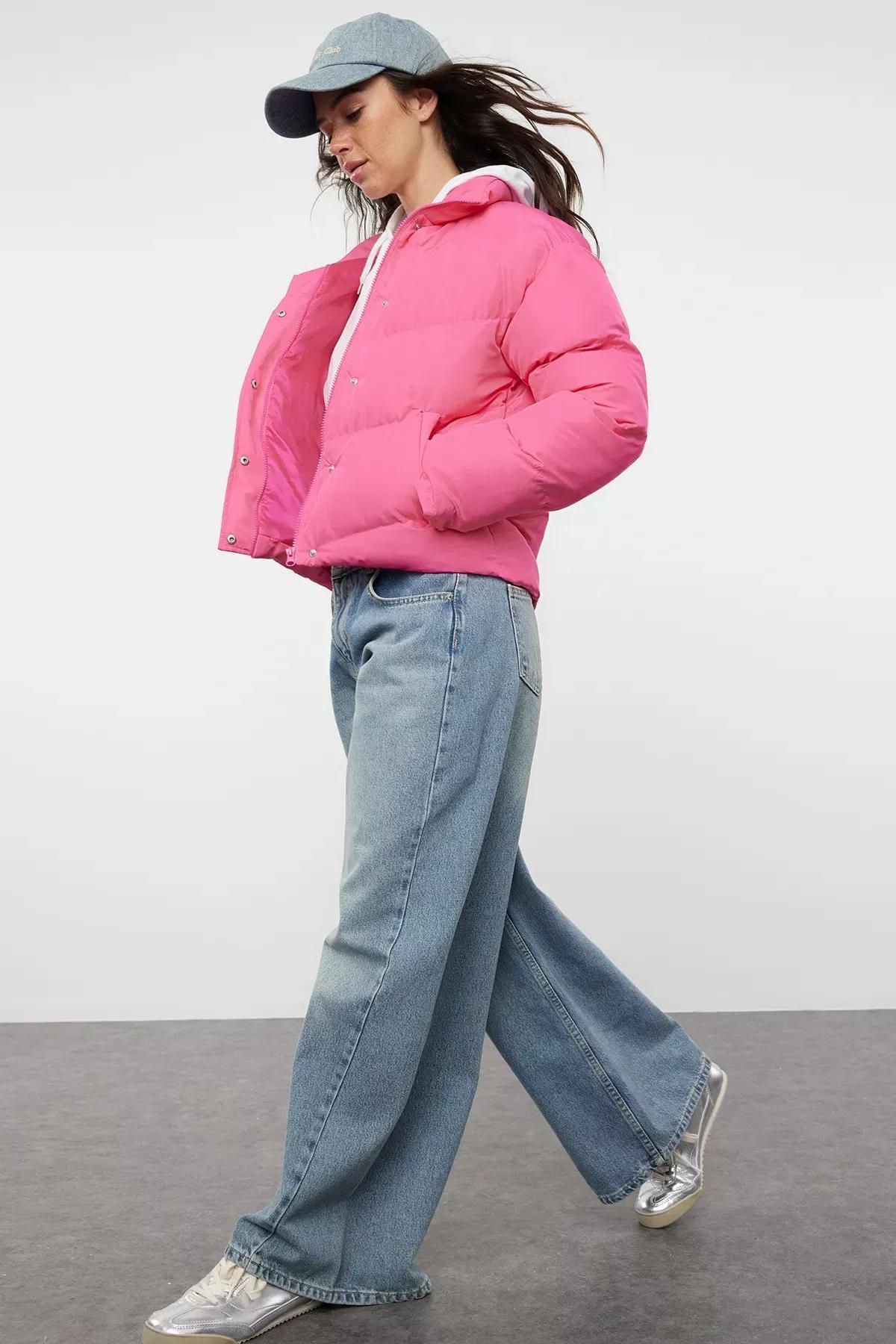 Pink water repellent puffer Jacket, Fuchsia, large image number 1