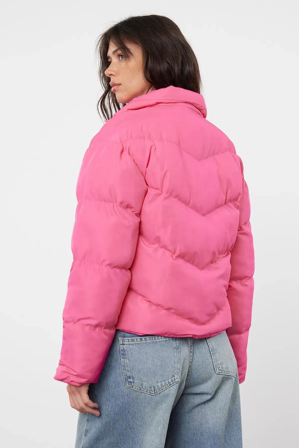 Pink water repellent puffer Jacket, Fuchsia, large image number 4