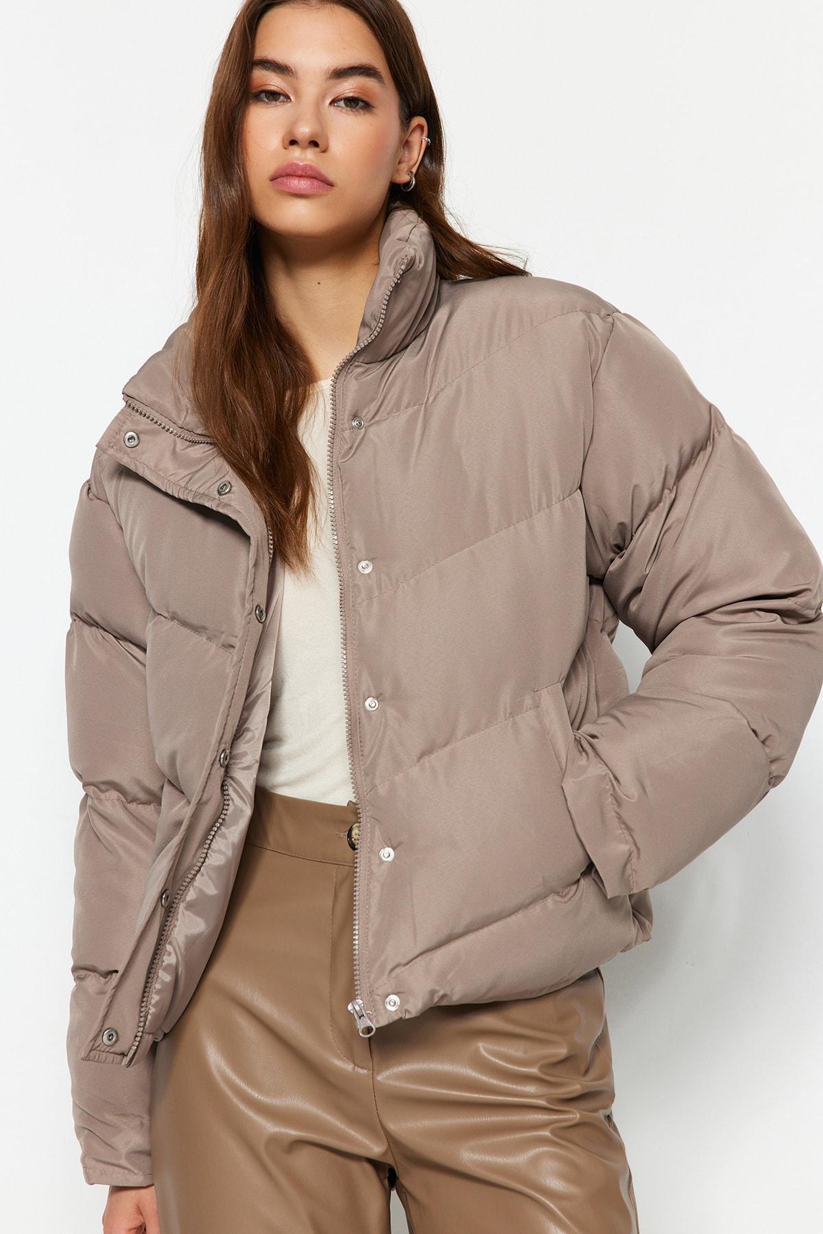 Brown Puffer Jacket, , large image number 1