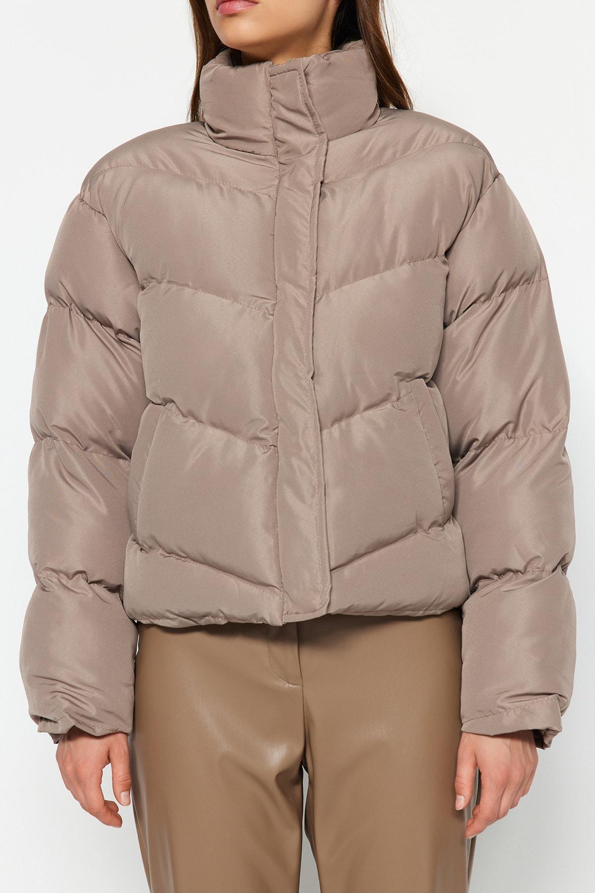 Brown Puffer Jacket, , large image number 3