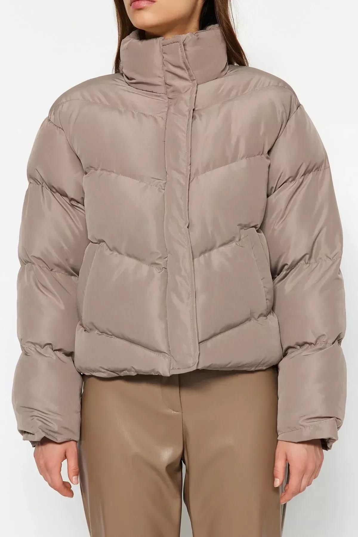 Brown Puffer Jacket, Mink, large image number 3