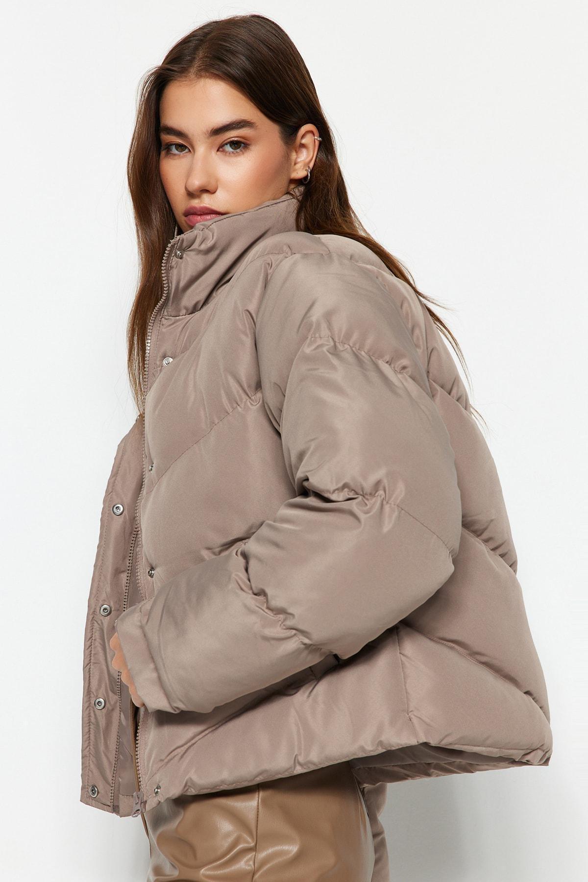 Brown Puffer Jacket, , large image number 4