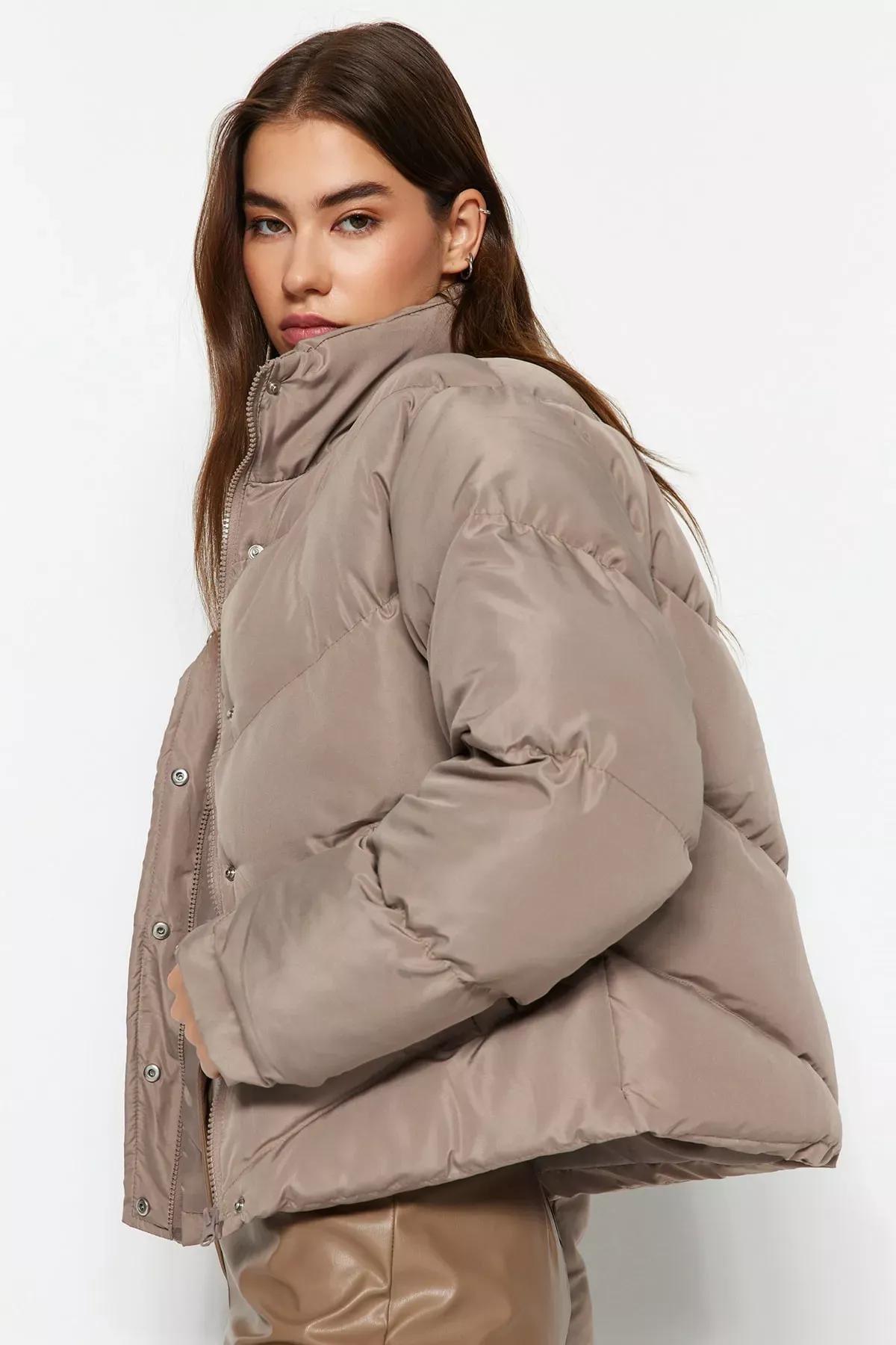 Brown Puffer Jacket, Mink, large image number 4
