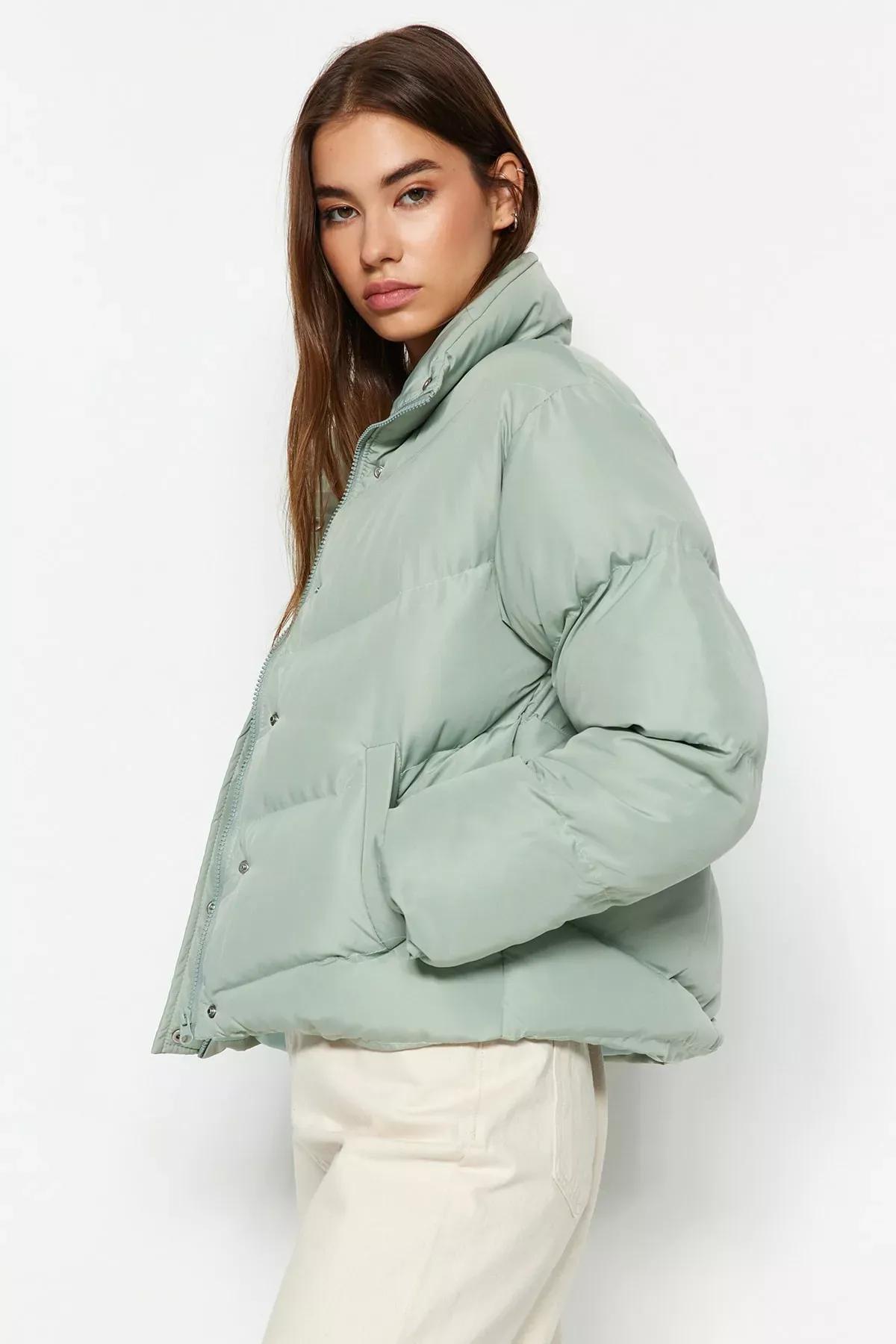 Green Puffer Jacket, Mint, large image number 1