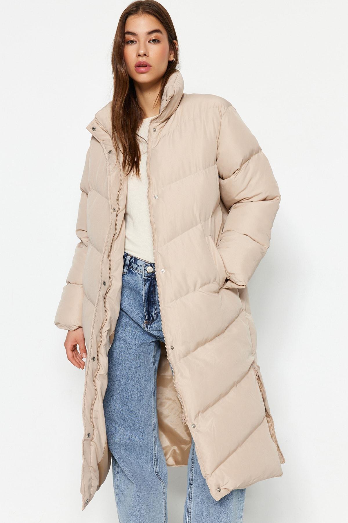 Beige Puffer Jacket, , medium