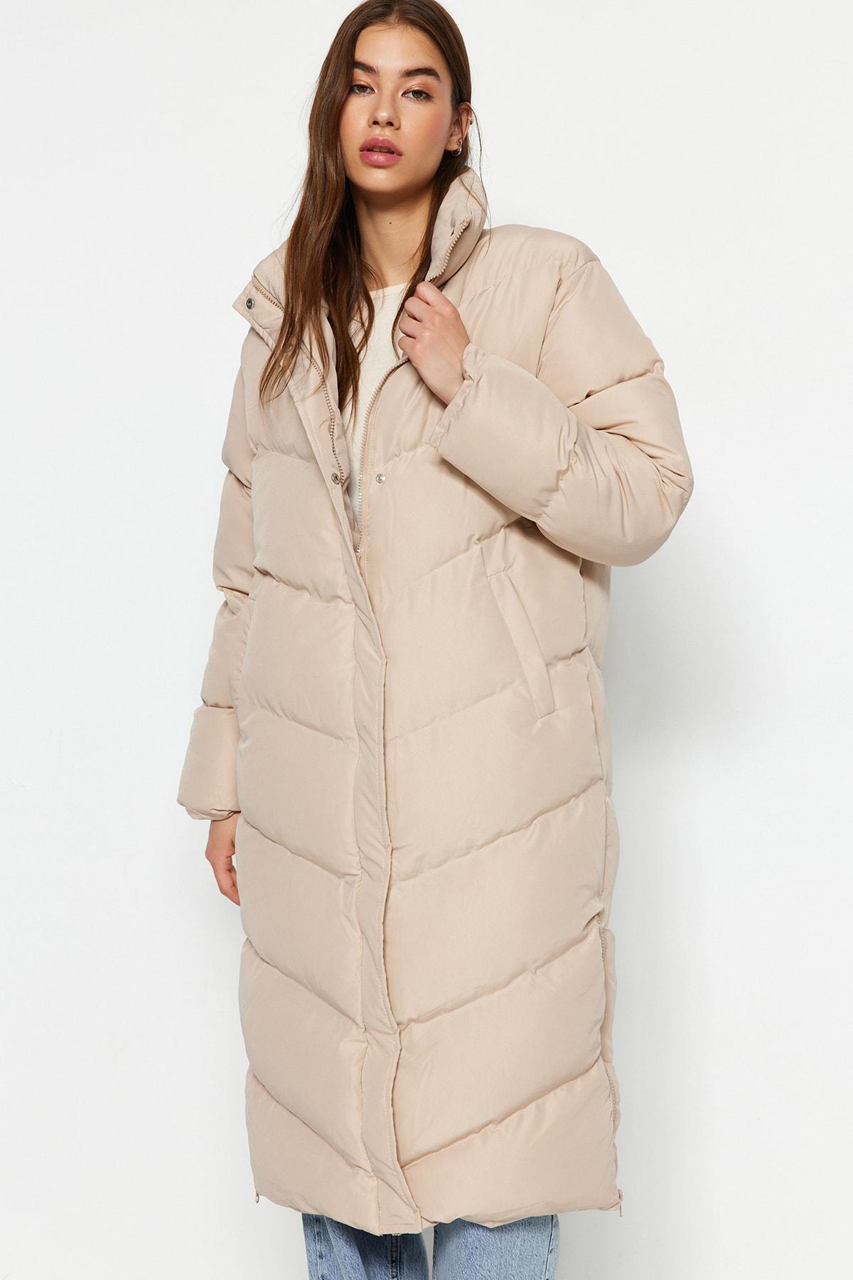 Beige Puffer Jacket, , large image number 1