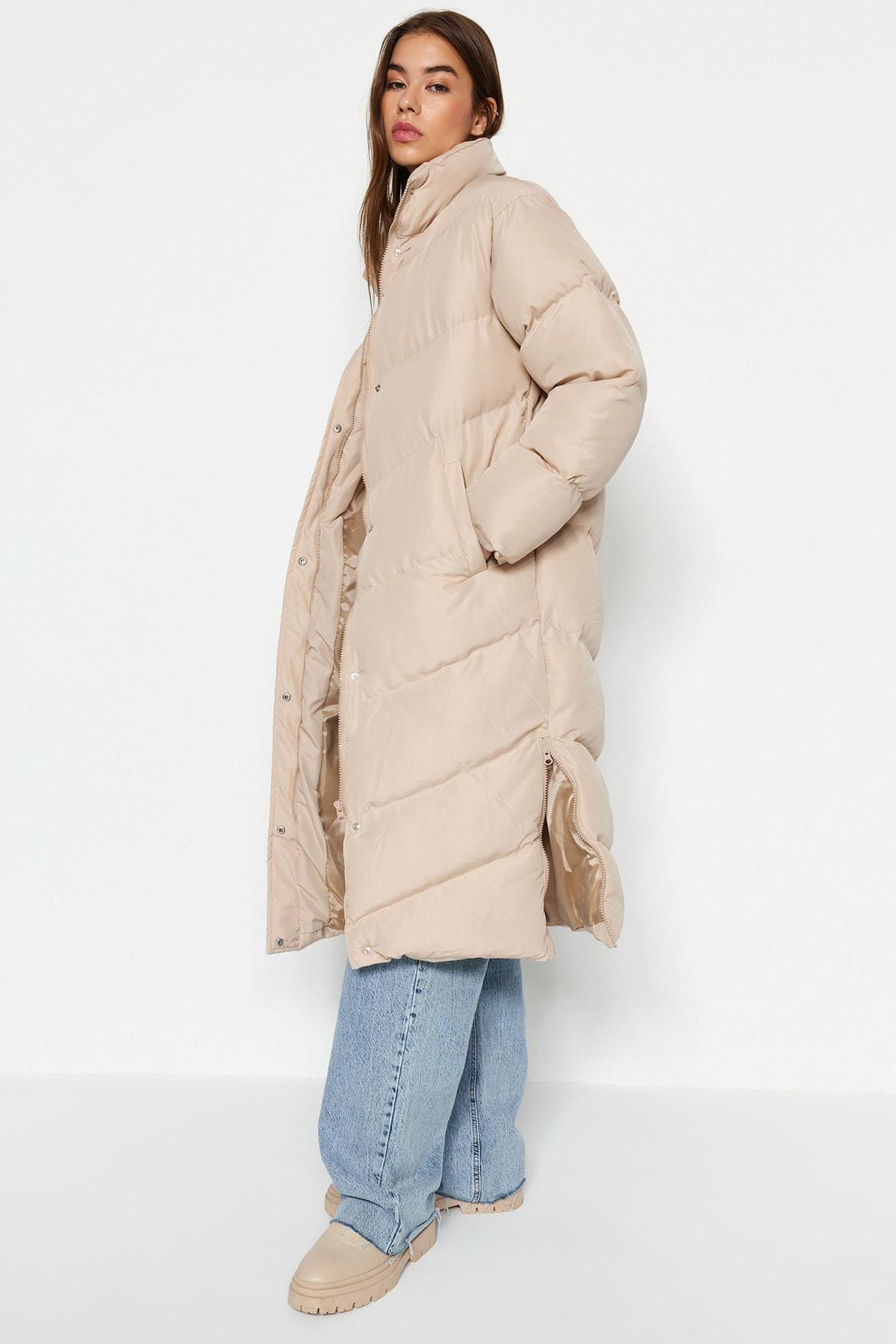 Beige Puffer Jacket, , large image number 2
