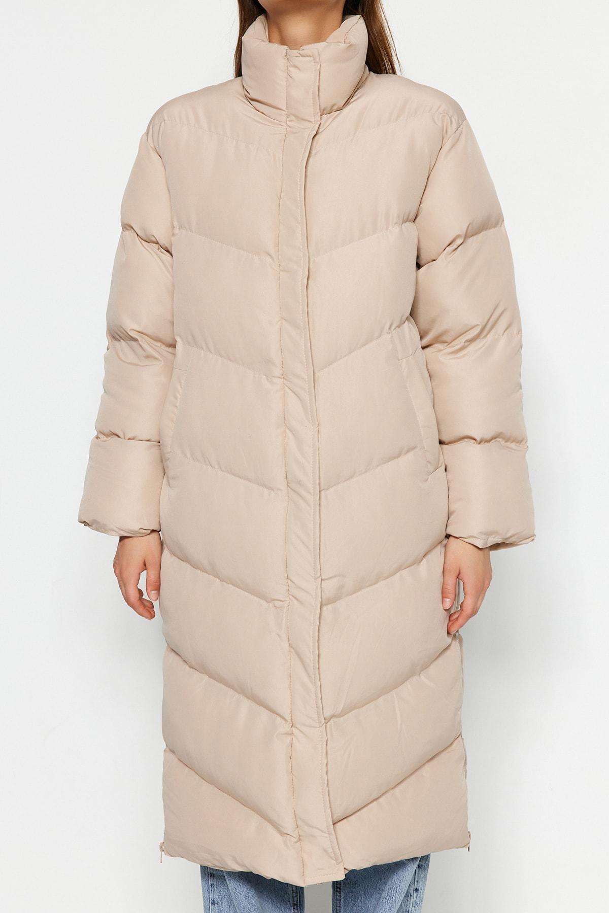 Beige Puffer Jacket, , large image number 3