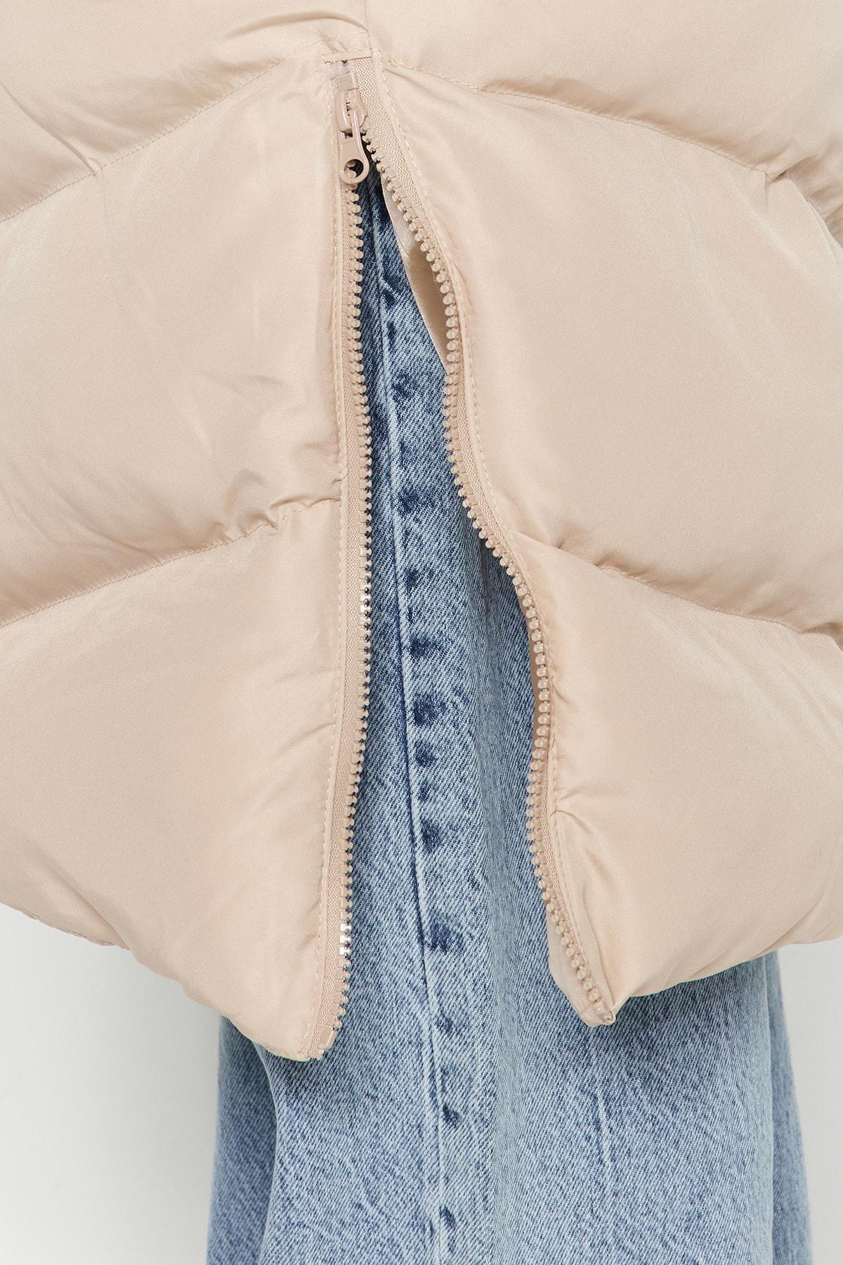 Beige Puffer Jacket, , large image number 4