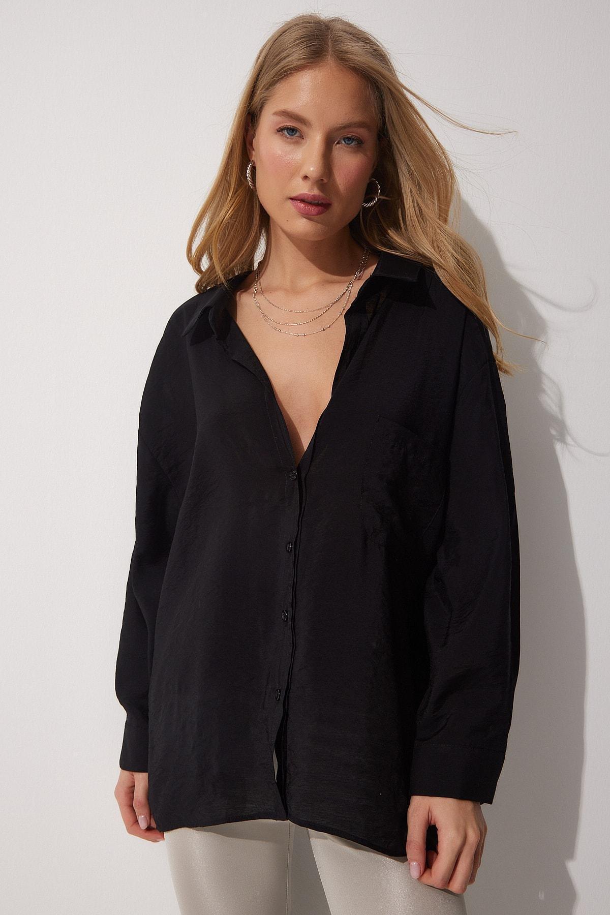 Black Oversize Shirt, , large image number 4