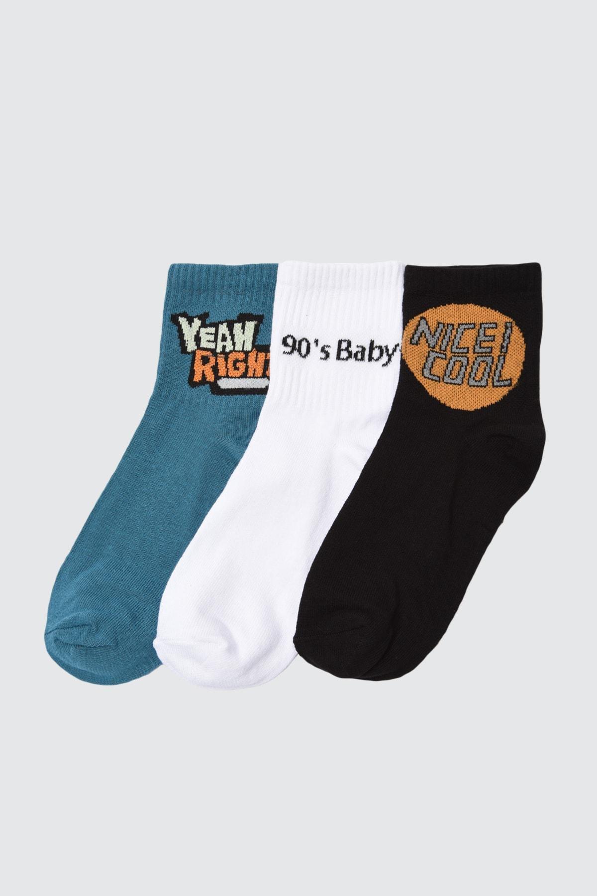 Multicolour Printed Socks, Set Of 3, , large image number 0