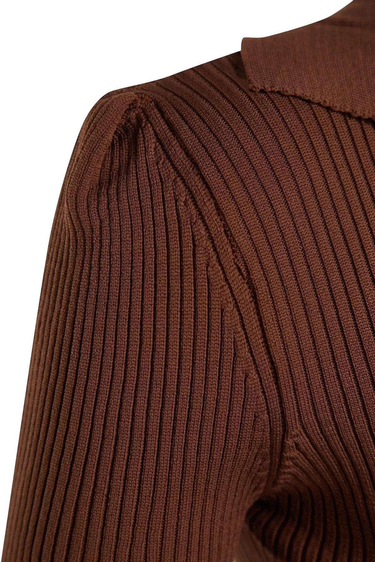 Brown Bodycon Dress, Brown, large image number 6