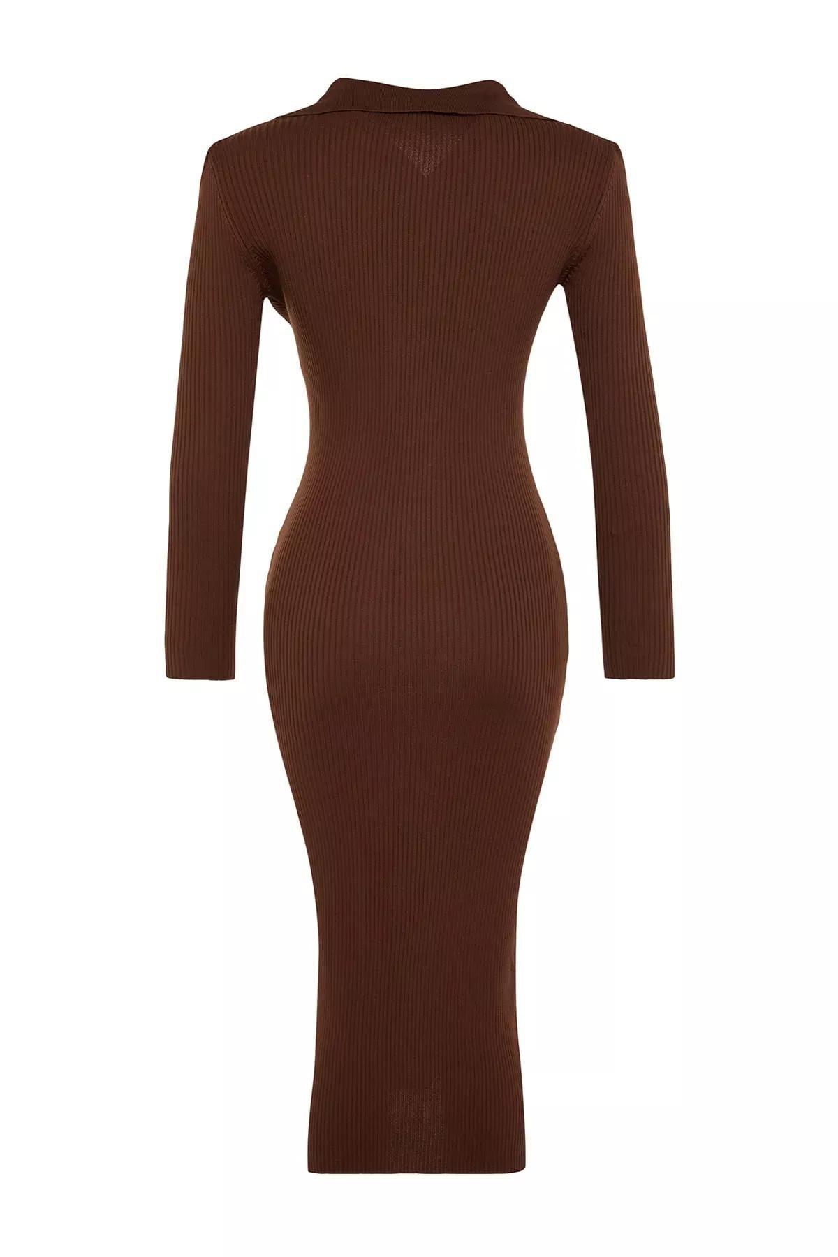 Brown Bodycon Dress, Brown, large image number 7