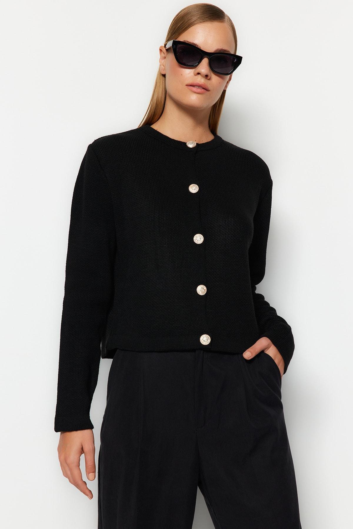 Black Regular Cardigan, , large image number 0