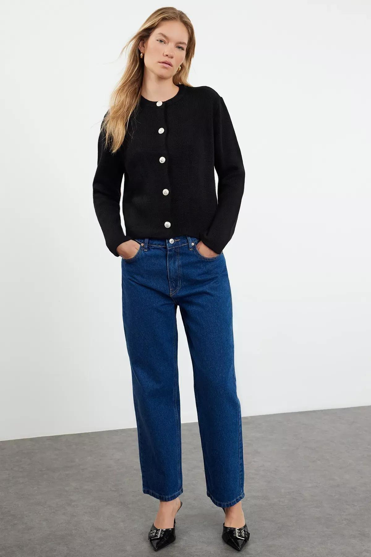 Black Regular Cardigan, BLACK, medium