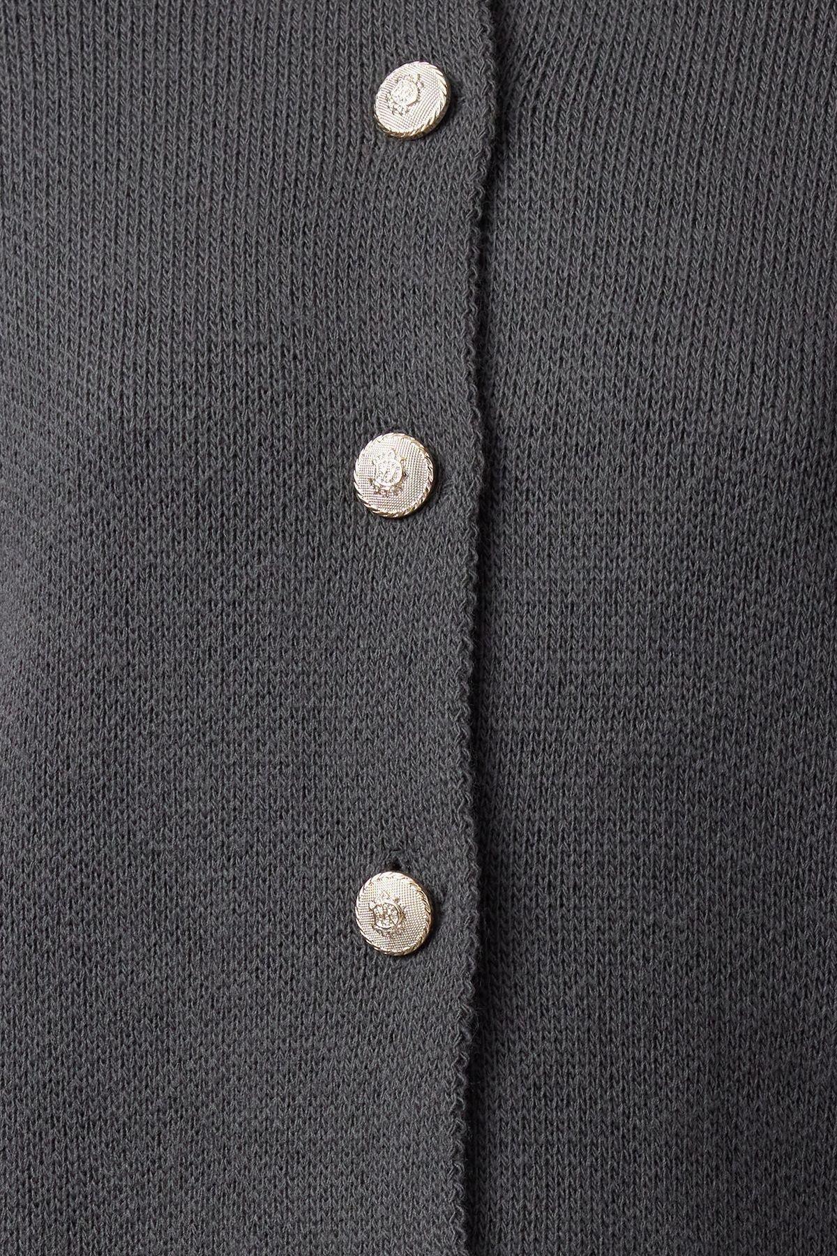 Grey Detailed Knitted Cardigan, , large image number 2