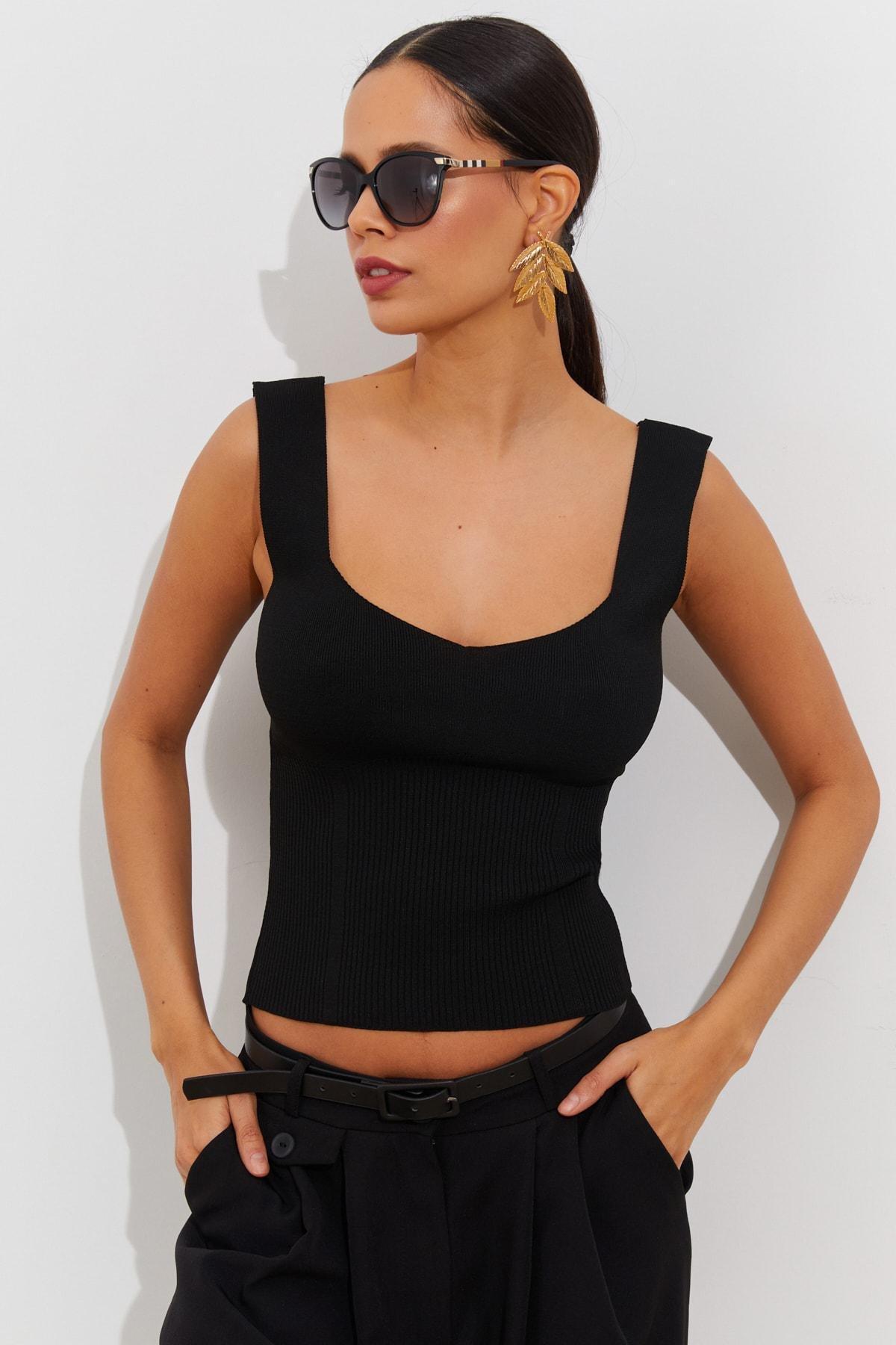 Black Regular Tank Top, BLACK, large image number 0