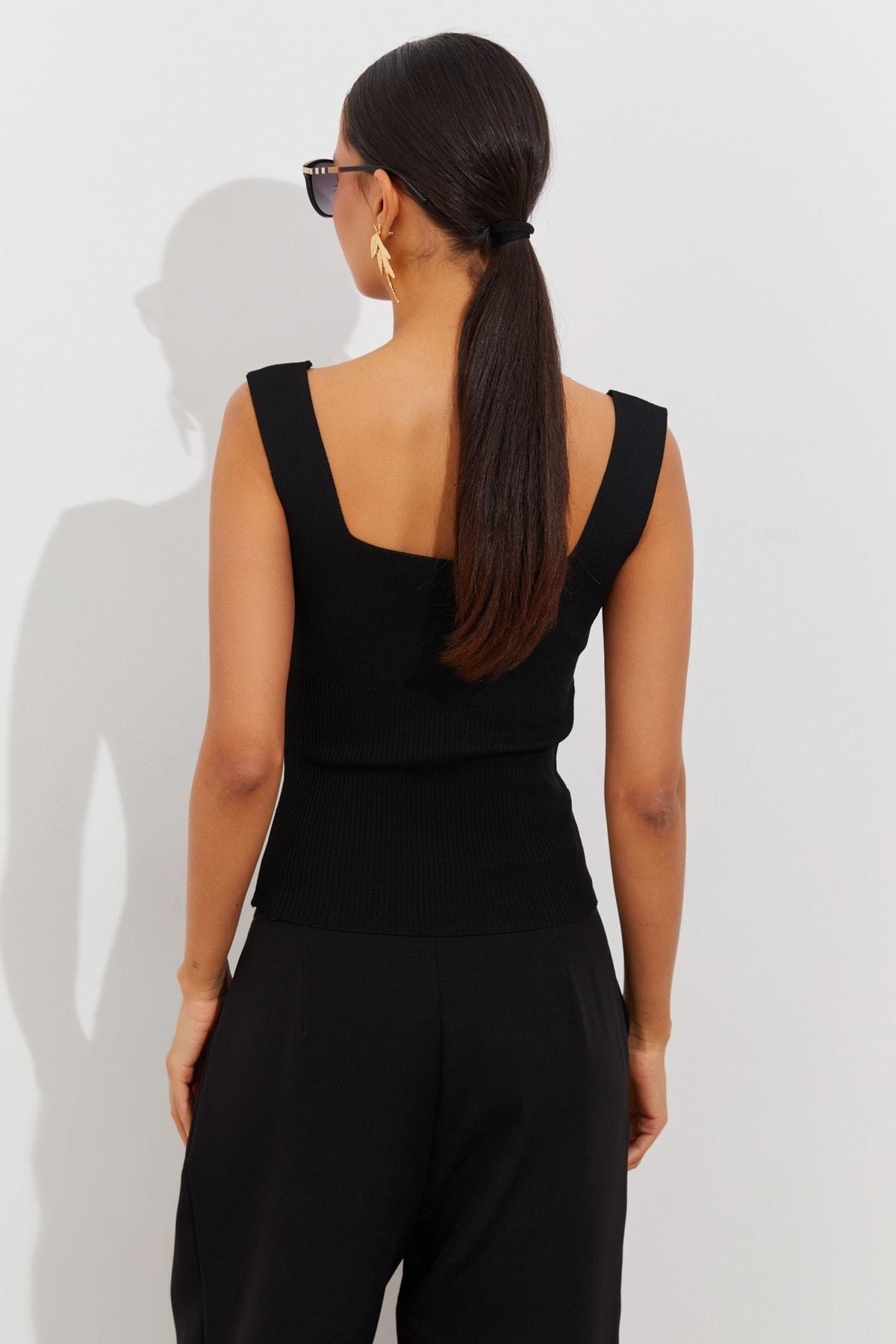 Black Regular Tank Top, BLACK, large image number 3