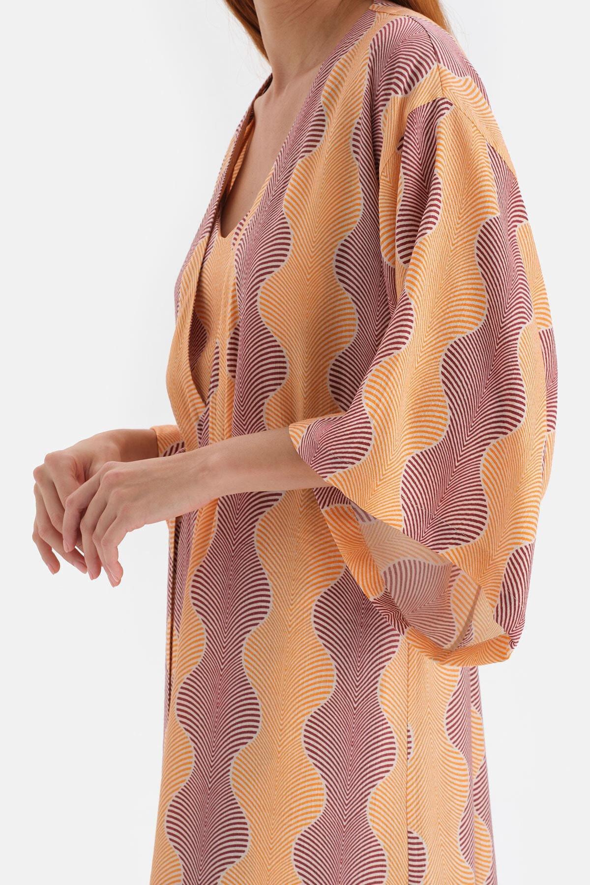 Dagi - Multicolour Patterned Robe Dress